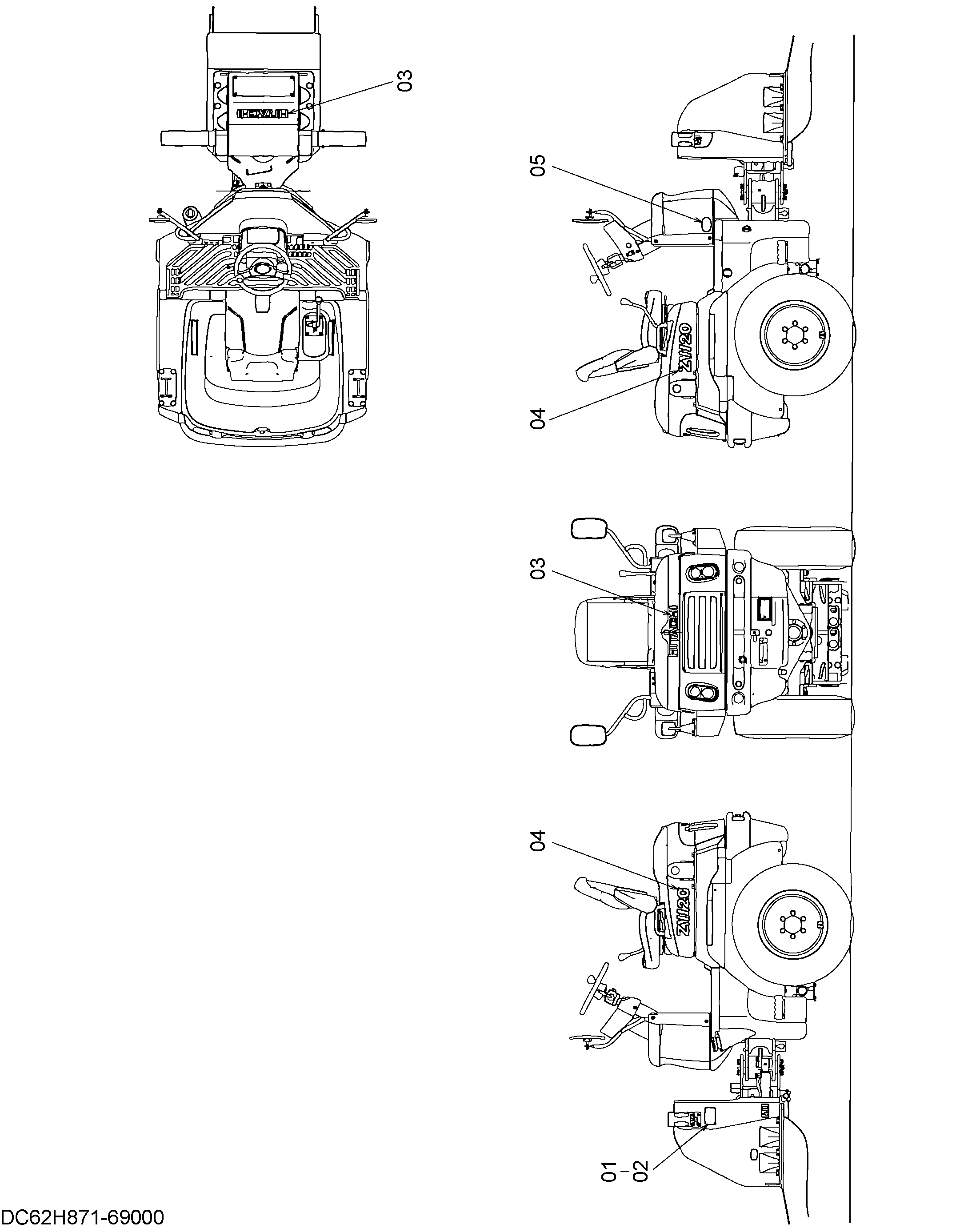 Схема Информационная табличка (HITACHI) HITACHI ZW20