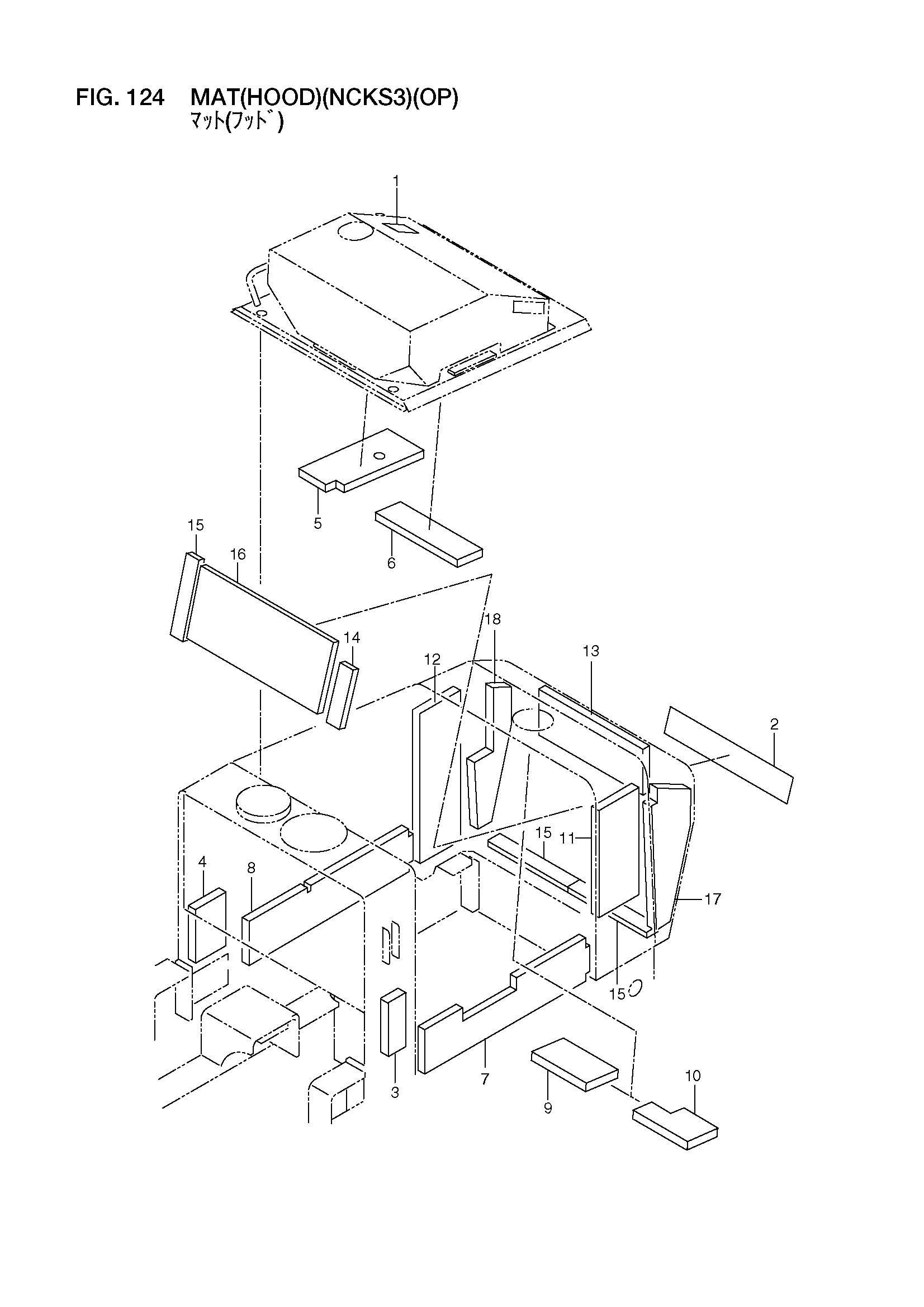Схема Коврик(капот)(нккс3)(OP) HITACHI LX70-7