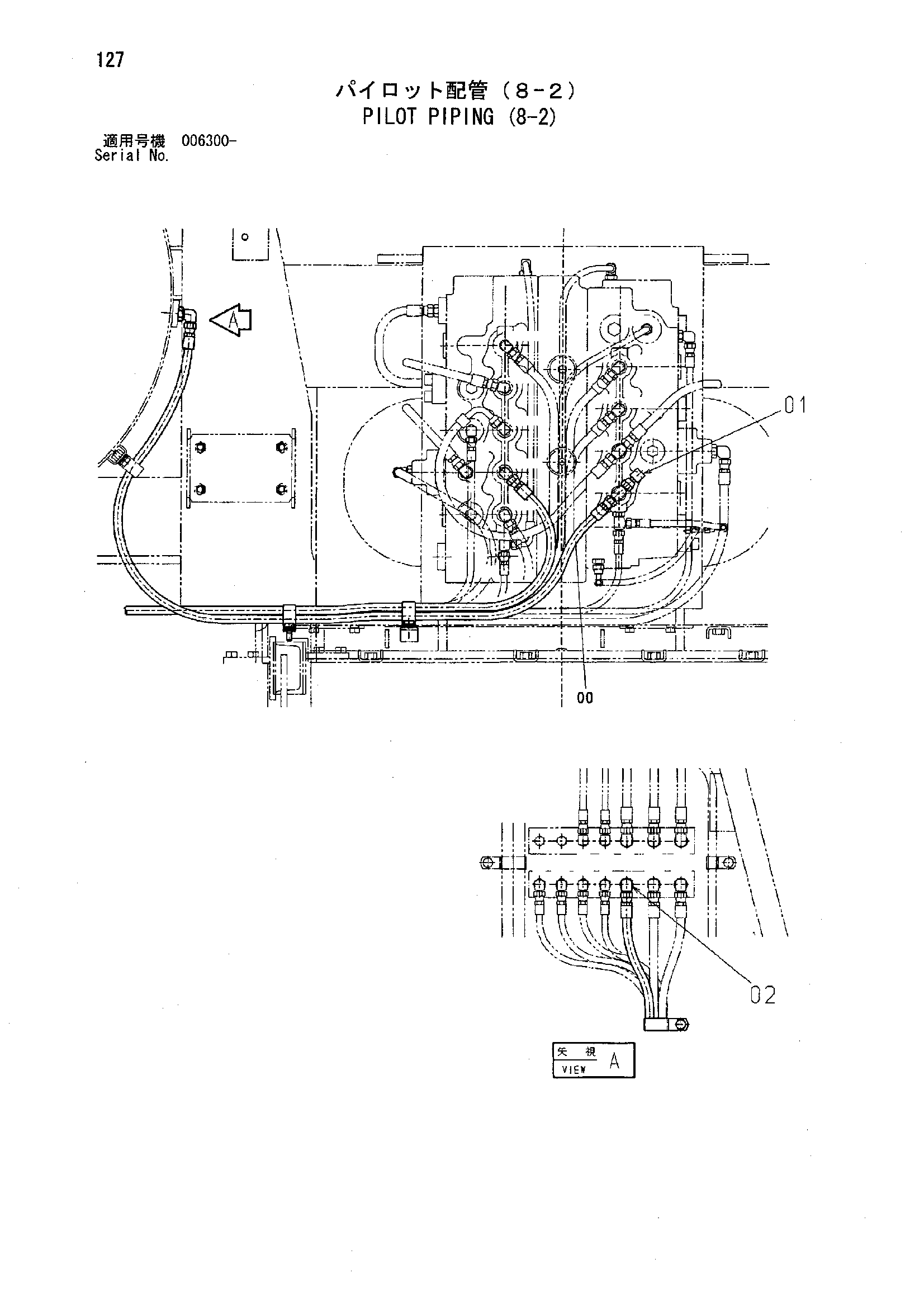 Схема Пилотные гидролинии (8-2) HITACHI ZX850H