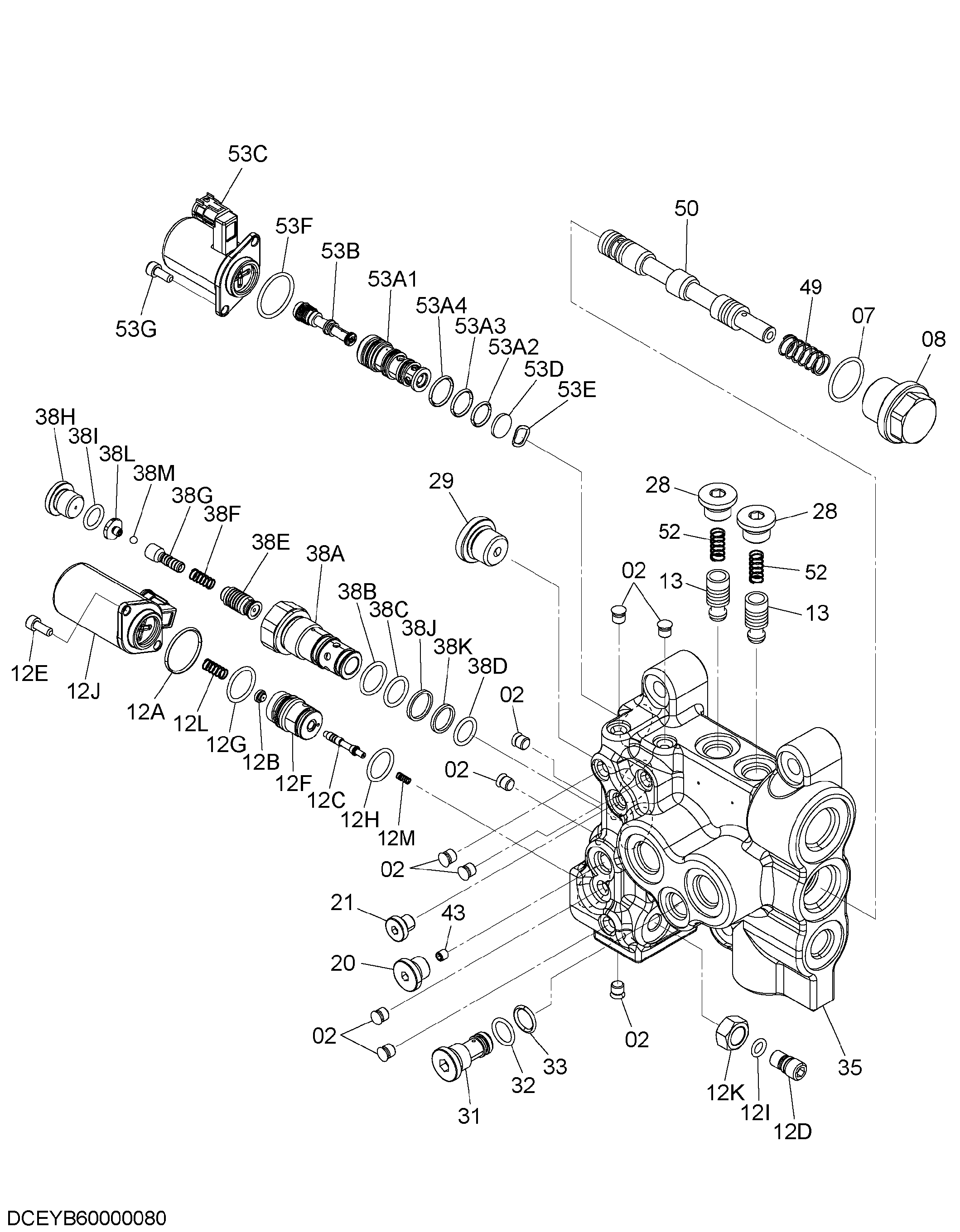Схема Гидрораспределитель HITACHI ZX670LCH-5B
