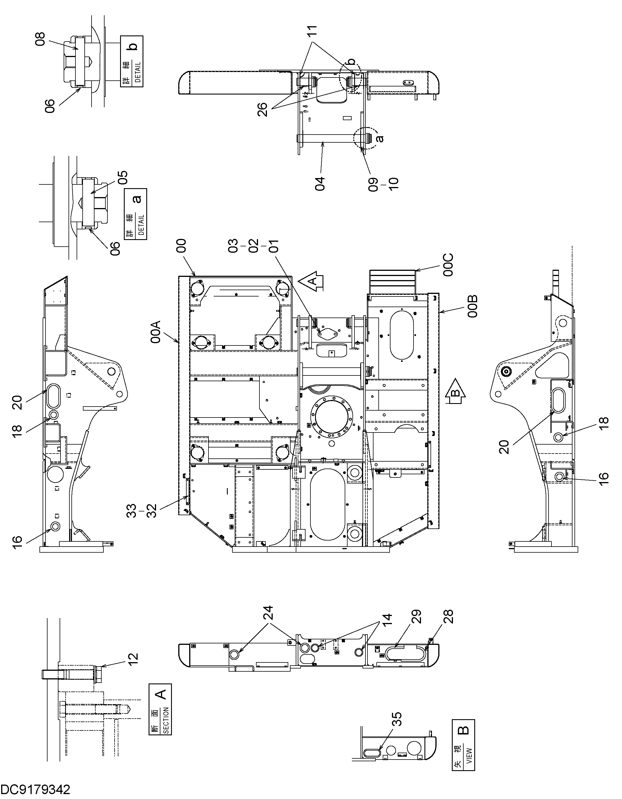 Схема Рама HITACHI EX90L-5