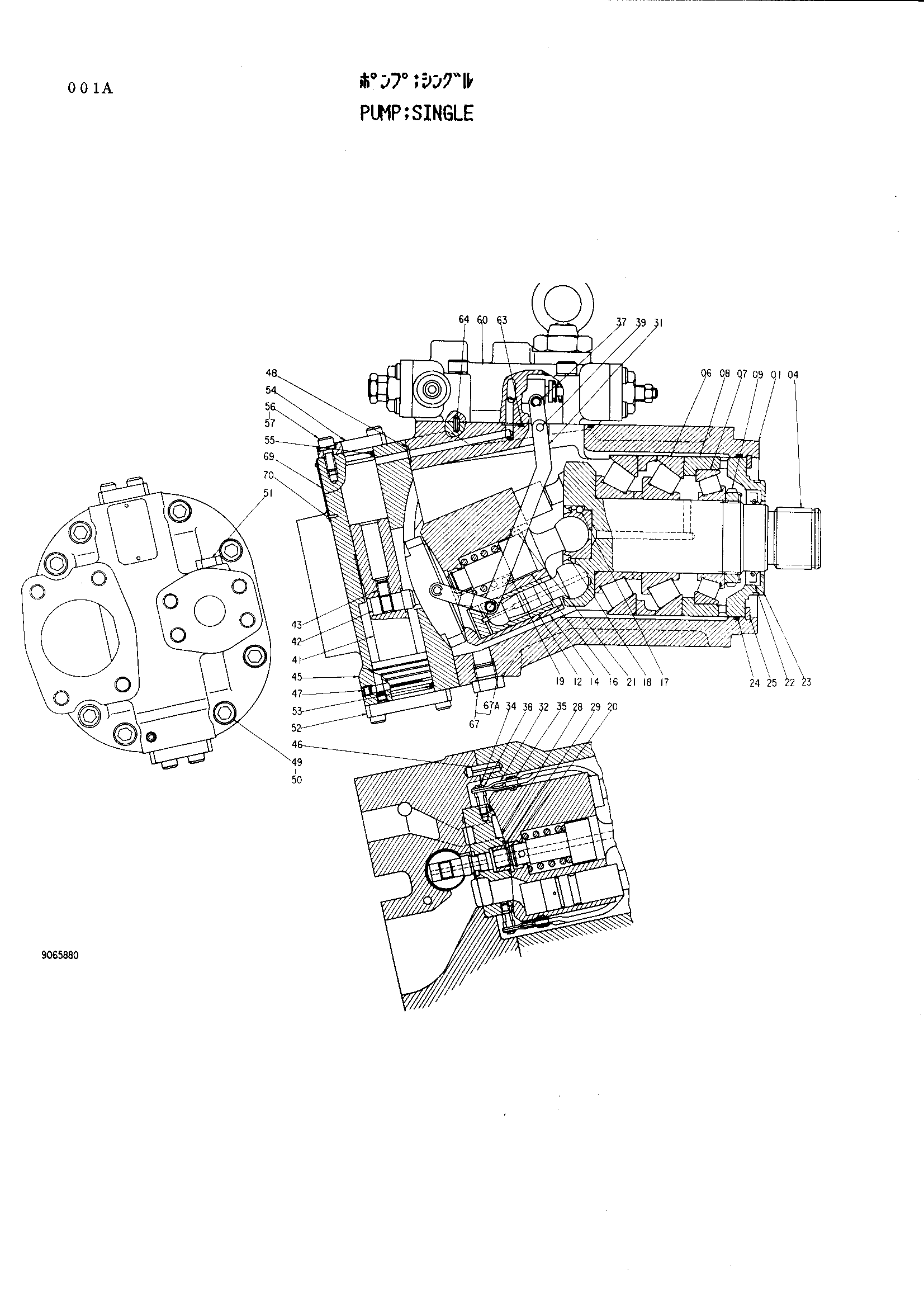 Схема Одинарный насос HITACHI EX200