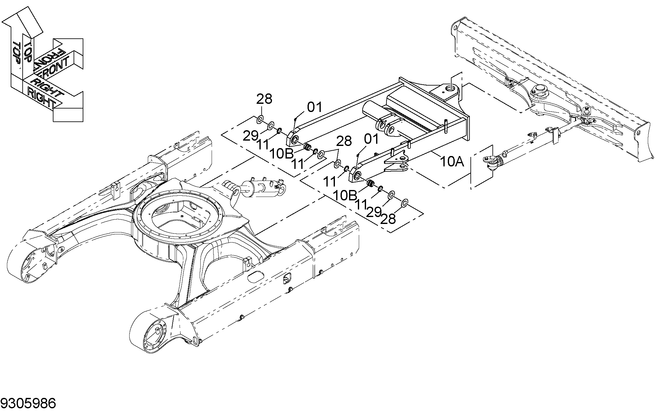 Схема PA отвал стойка HITACHI ZX50UNA-3