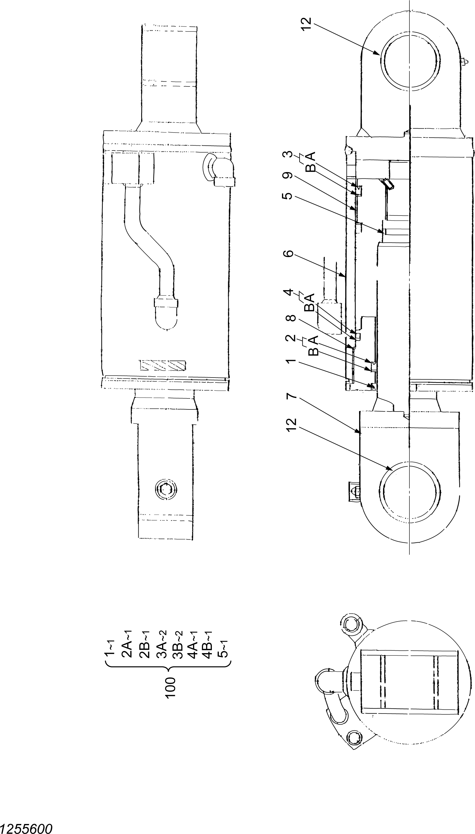Схема Гидроцилиндр HITACHI ZX330-3