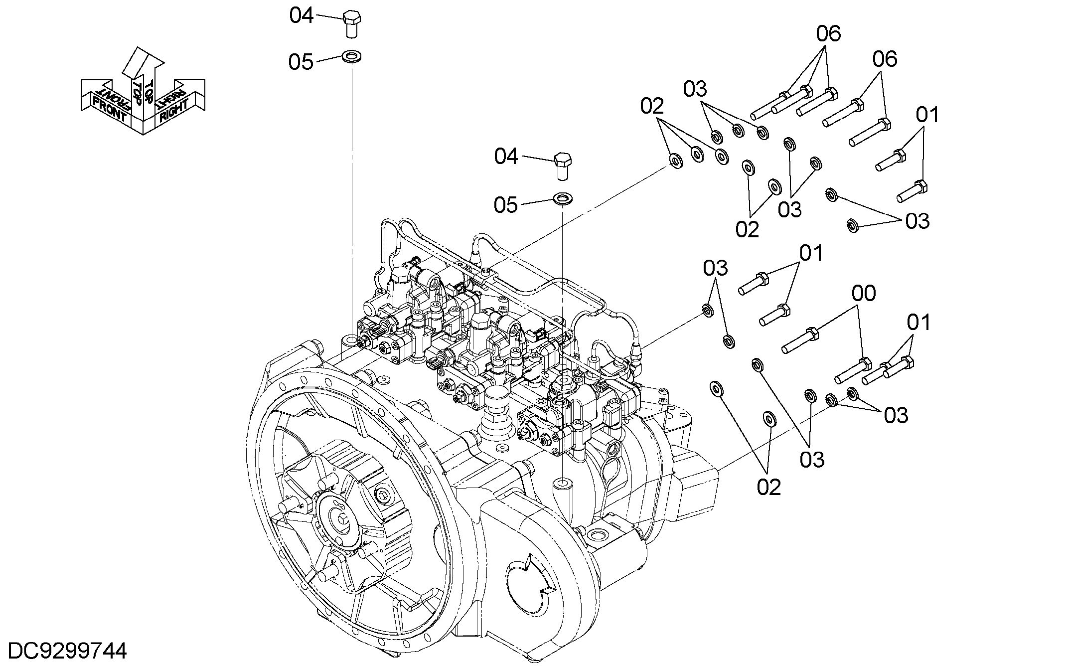 Схема Опора насосного агрегата HITACHI ZX350LCN-5B