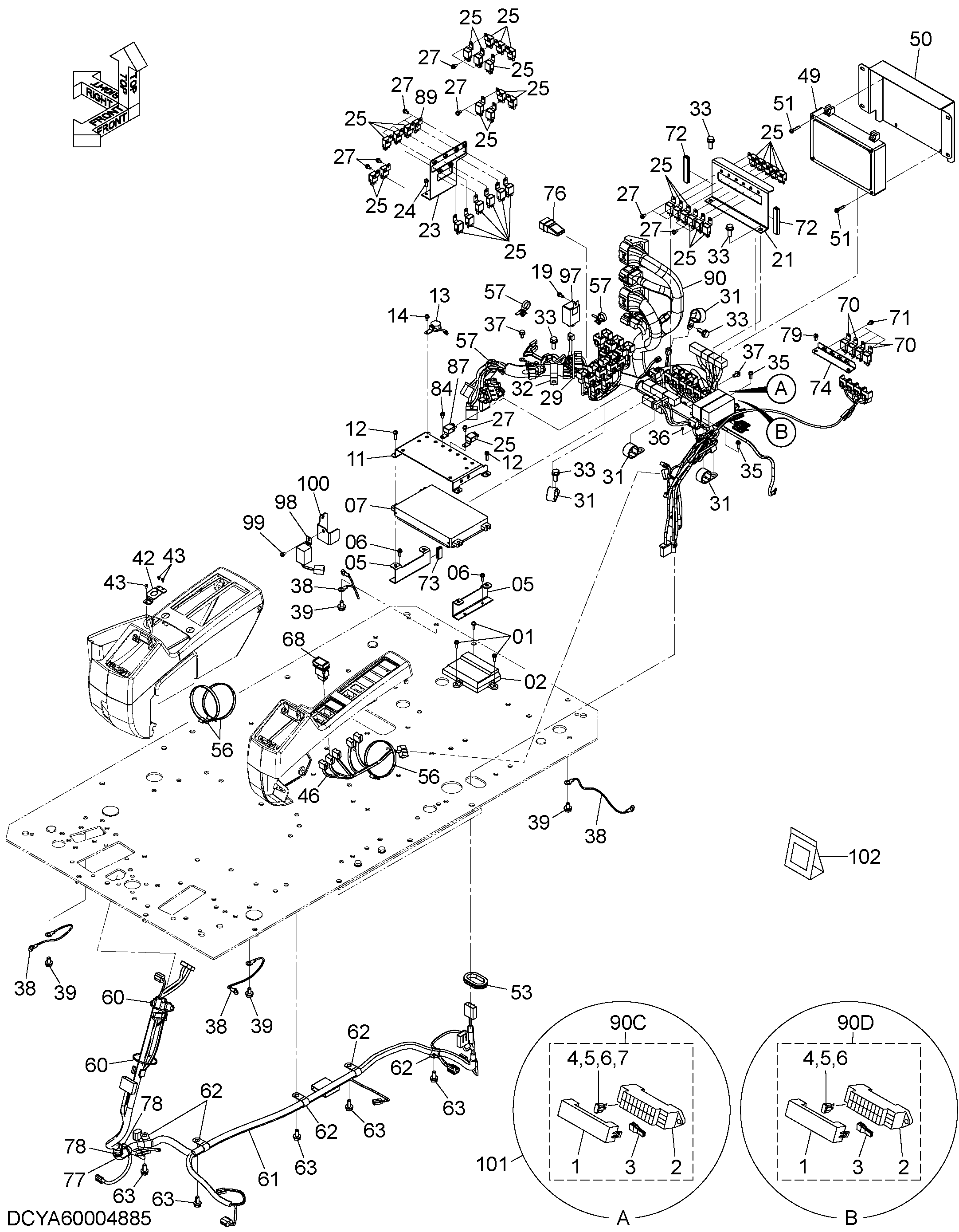 Схема Электрооборудование (E) HITACHI ZX140W-3
