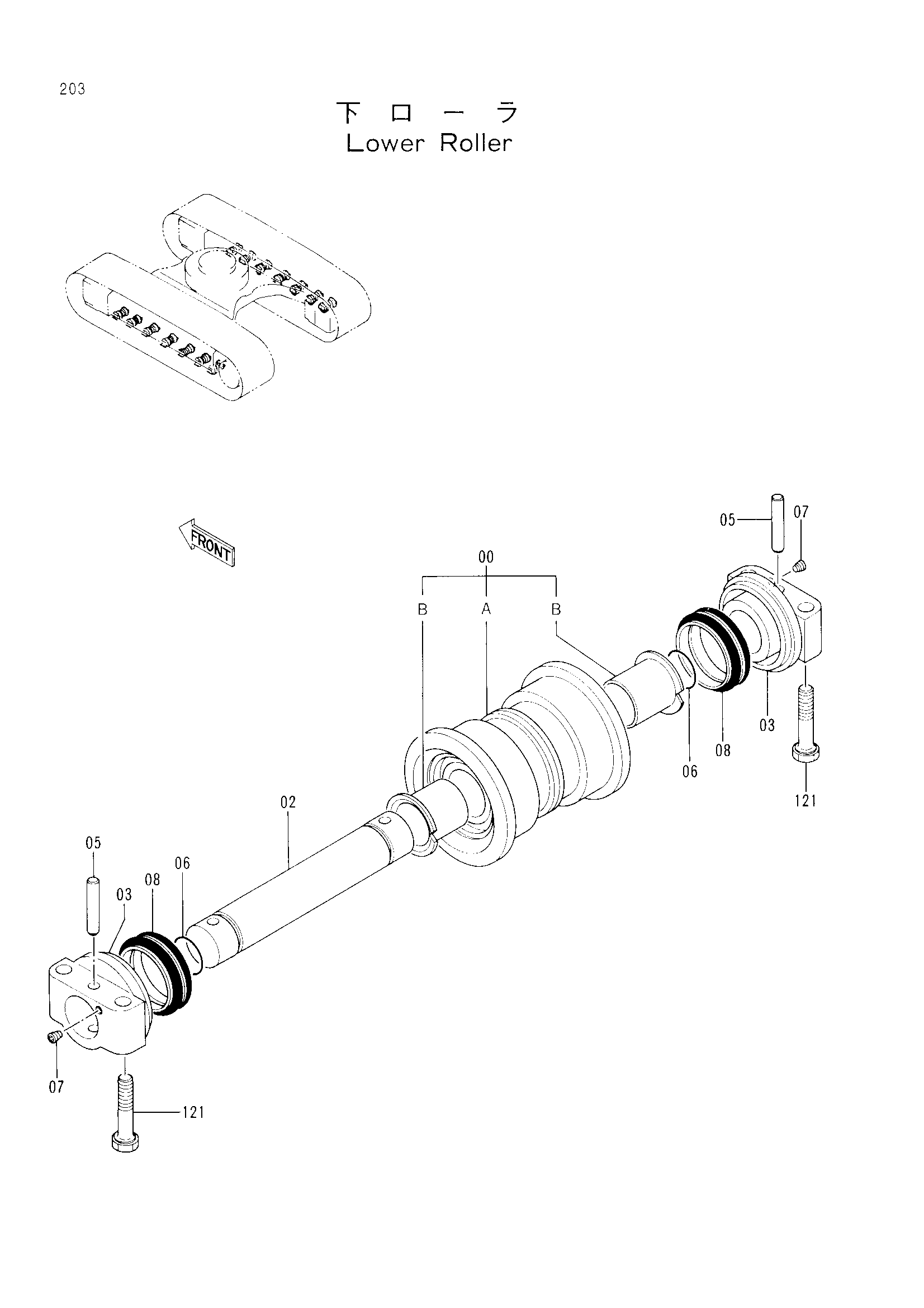 Схема Опорный каток HITACHI EX100M-2