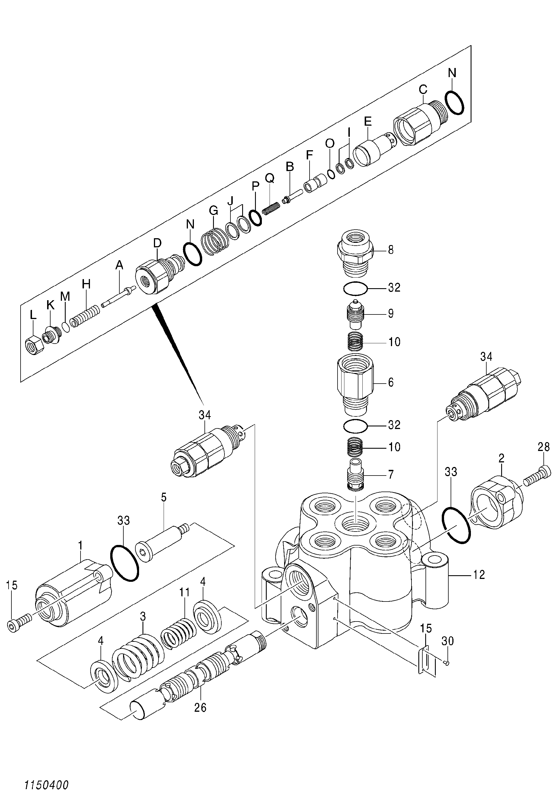 Схема Гидрораспределитель (позиционирование) HITACHI ZX145W-3