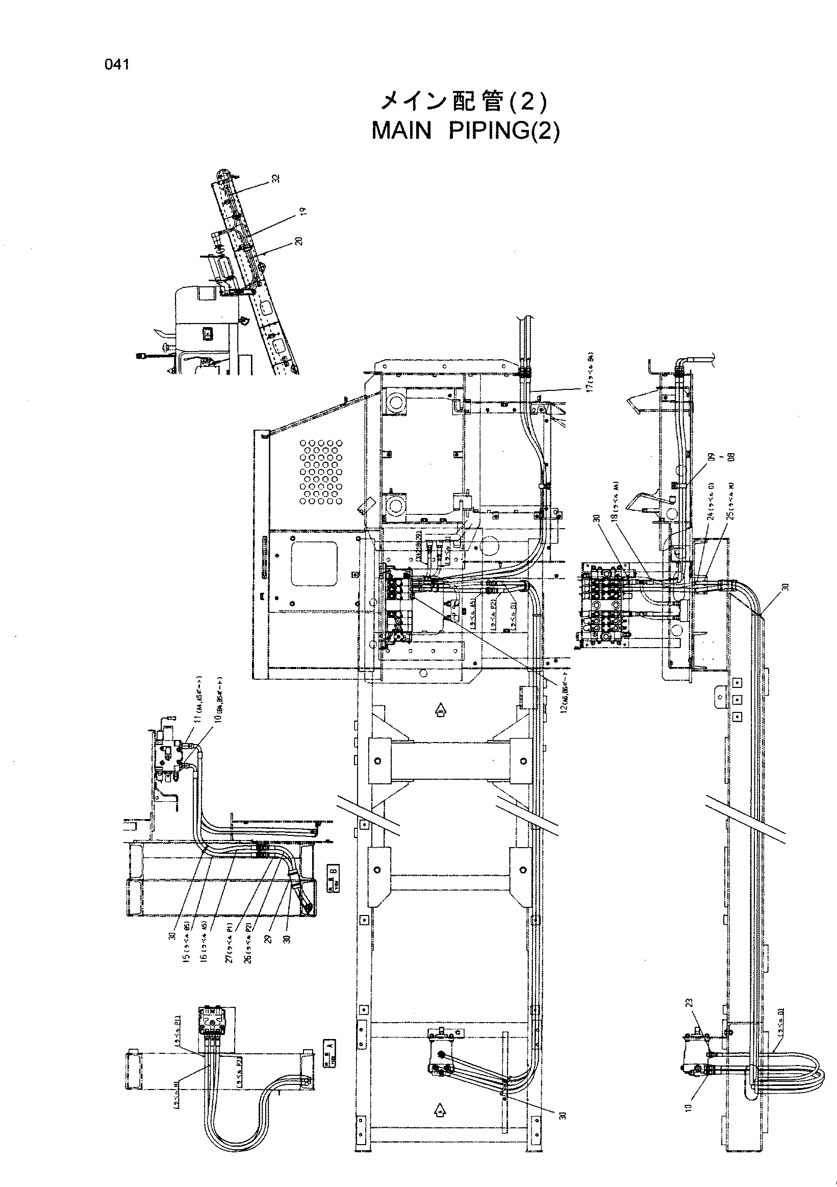 Схема Основные гидролинии (2) HITACHI HR240G