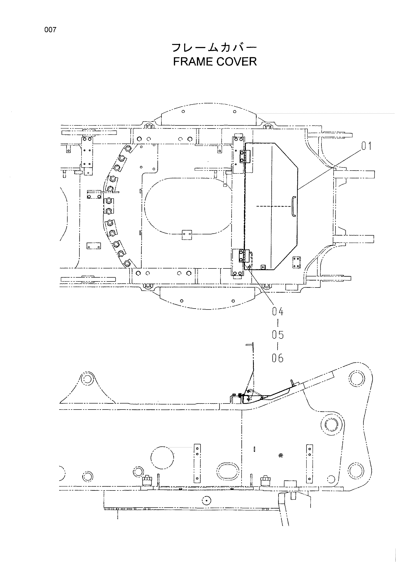 Схема Рама крышка HITACHI CX500PD