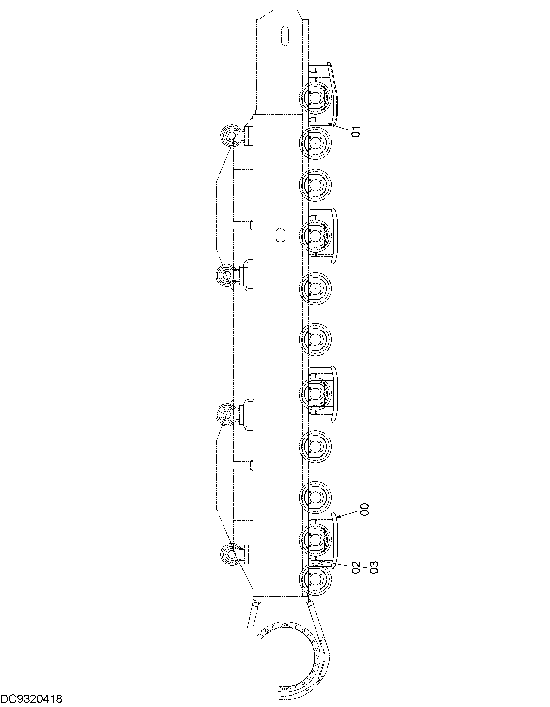 Схема Гусеница защита HITACHI ZX1800K-3