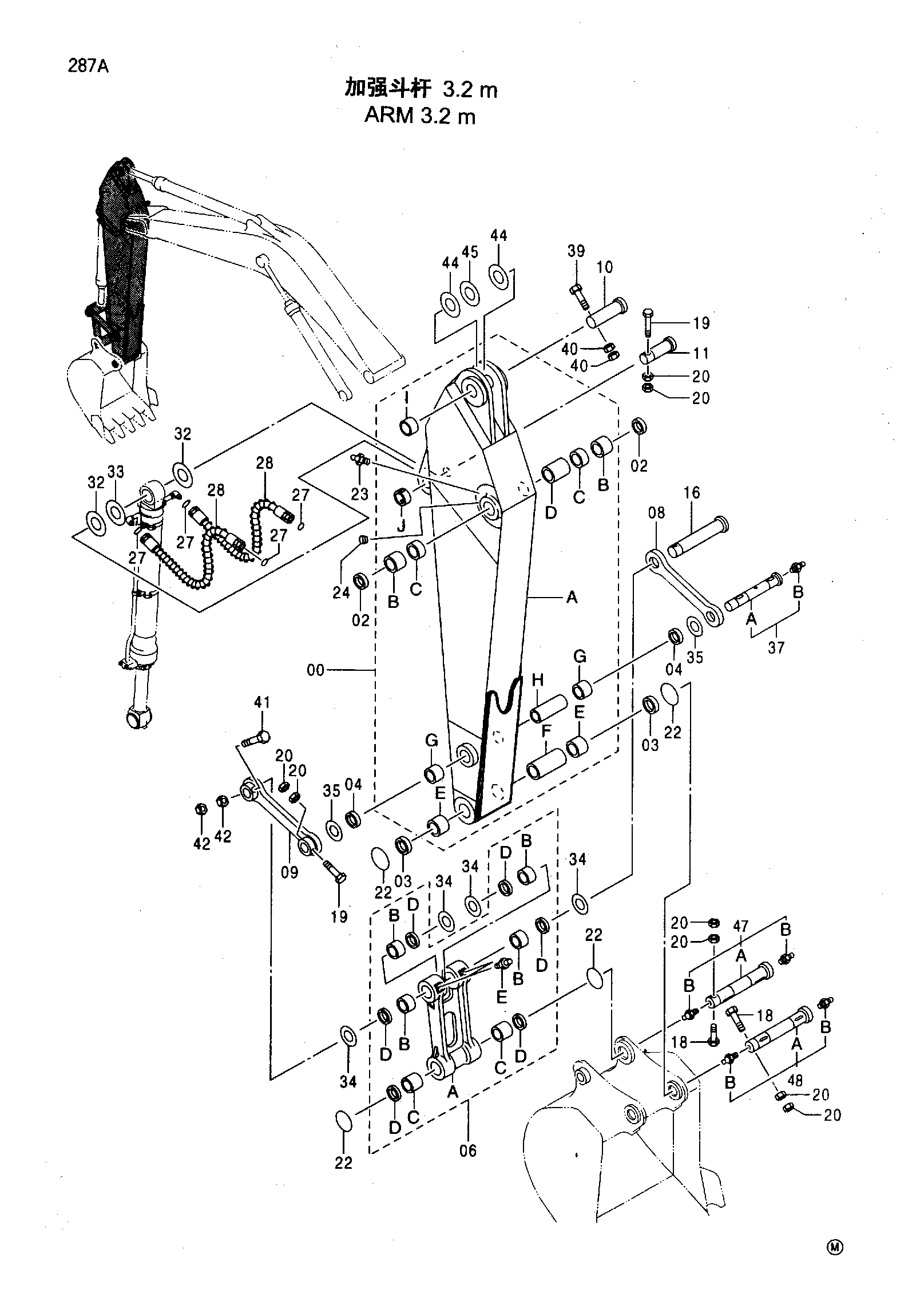 Схема Рукоять 3.2 m HITACHI EX350H-5HHE