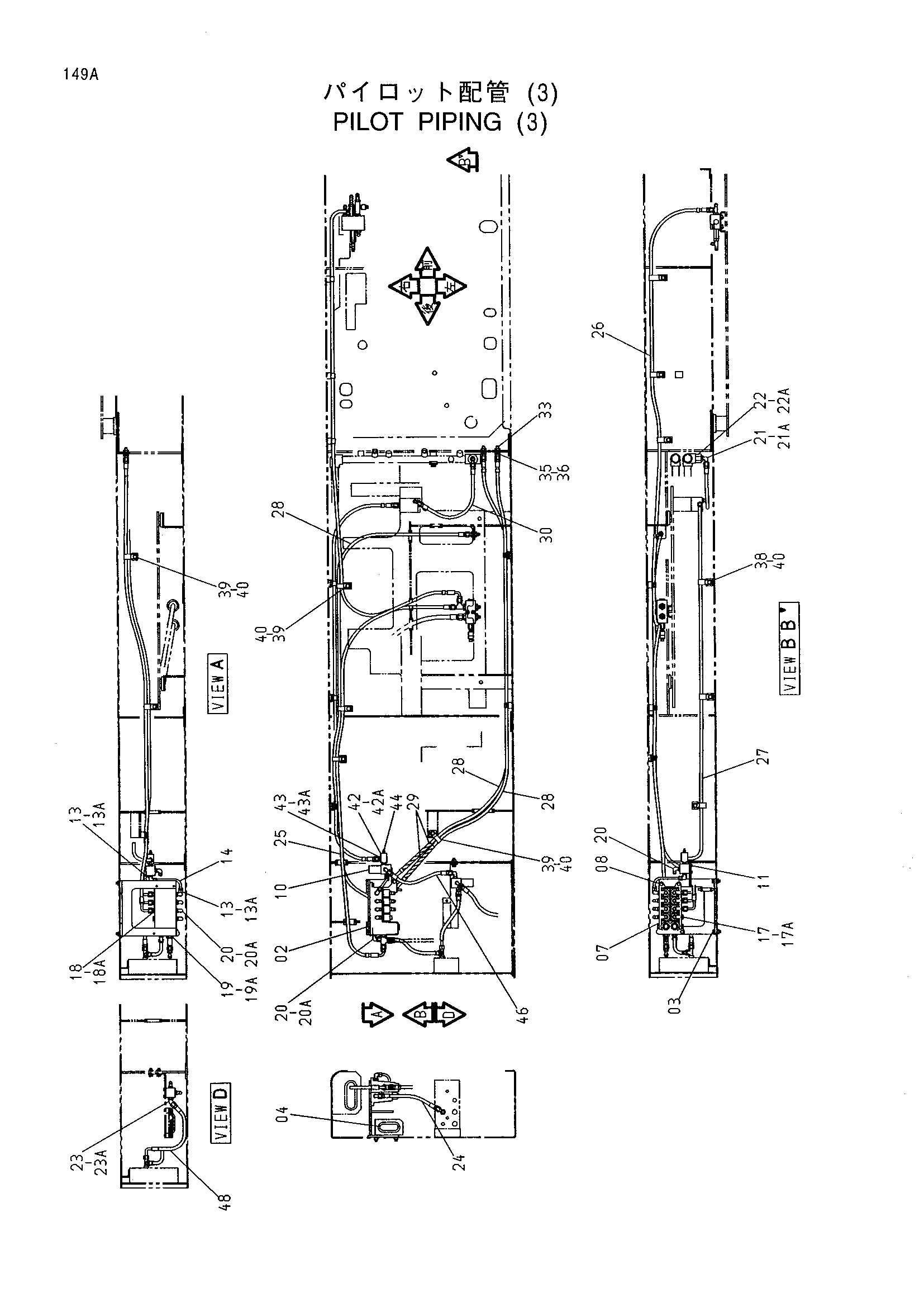 Схема Пилотные гидролинии (3) HITACHI MX5015