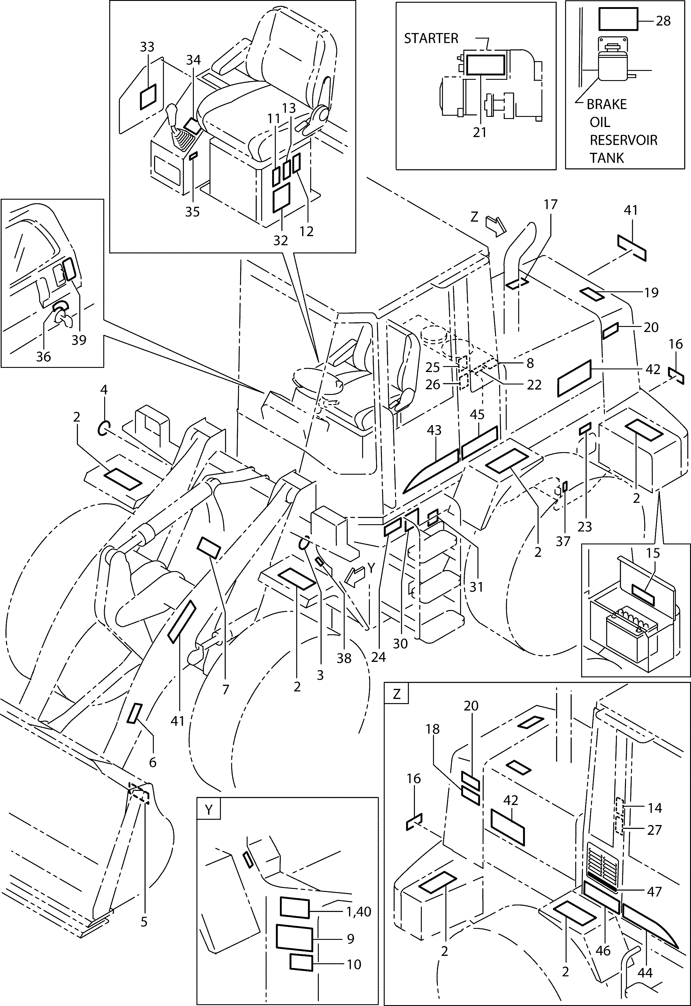 Схема Наклейка(кабина)(OP) HITACHI LX80-7