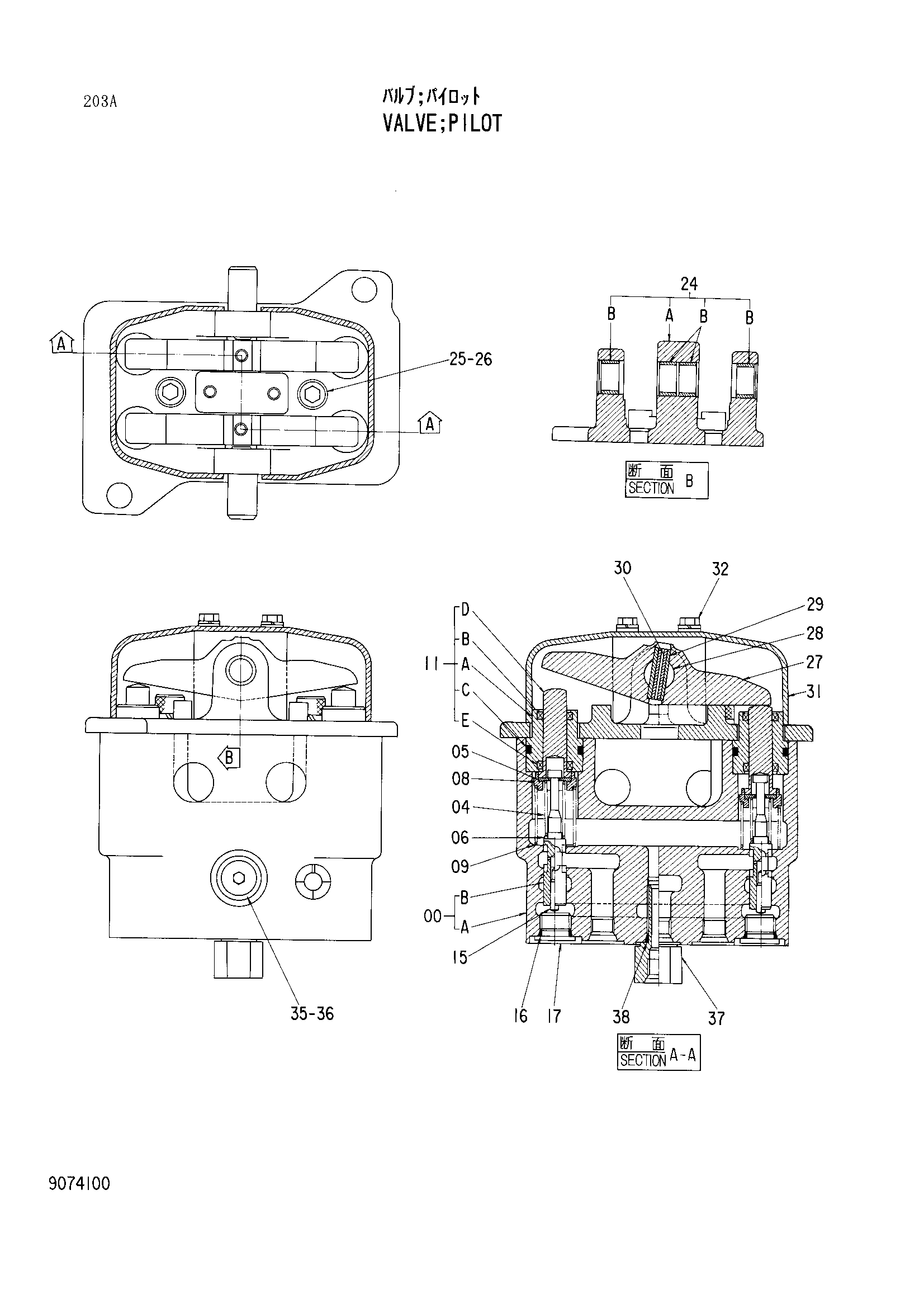 Схема Пилотный клапан HITACHI EX3500
