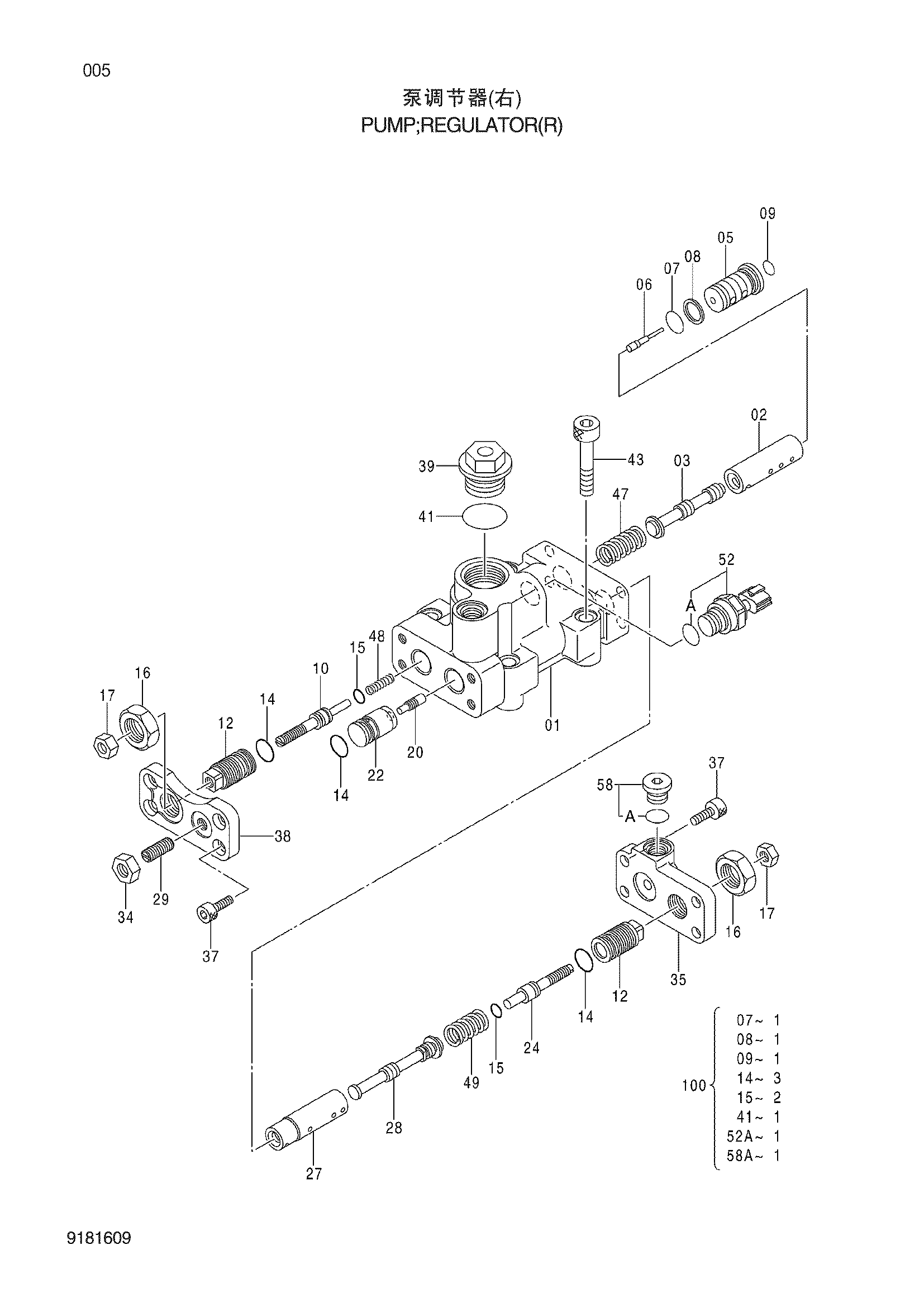 Схема Насос регулятор(правый) HITACHI ZX200-3G