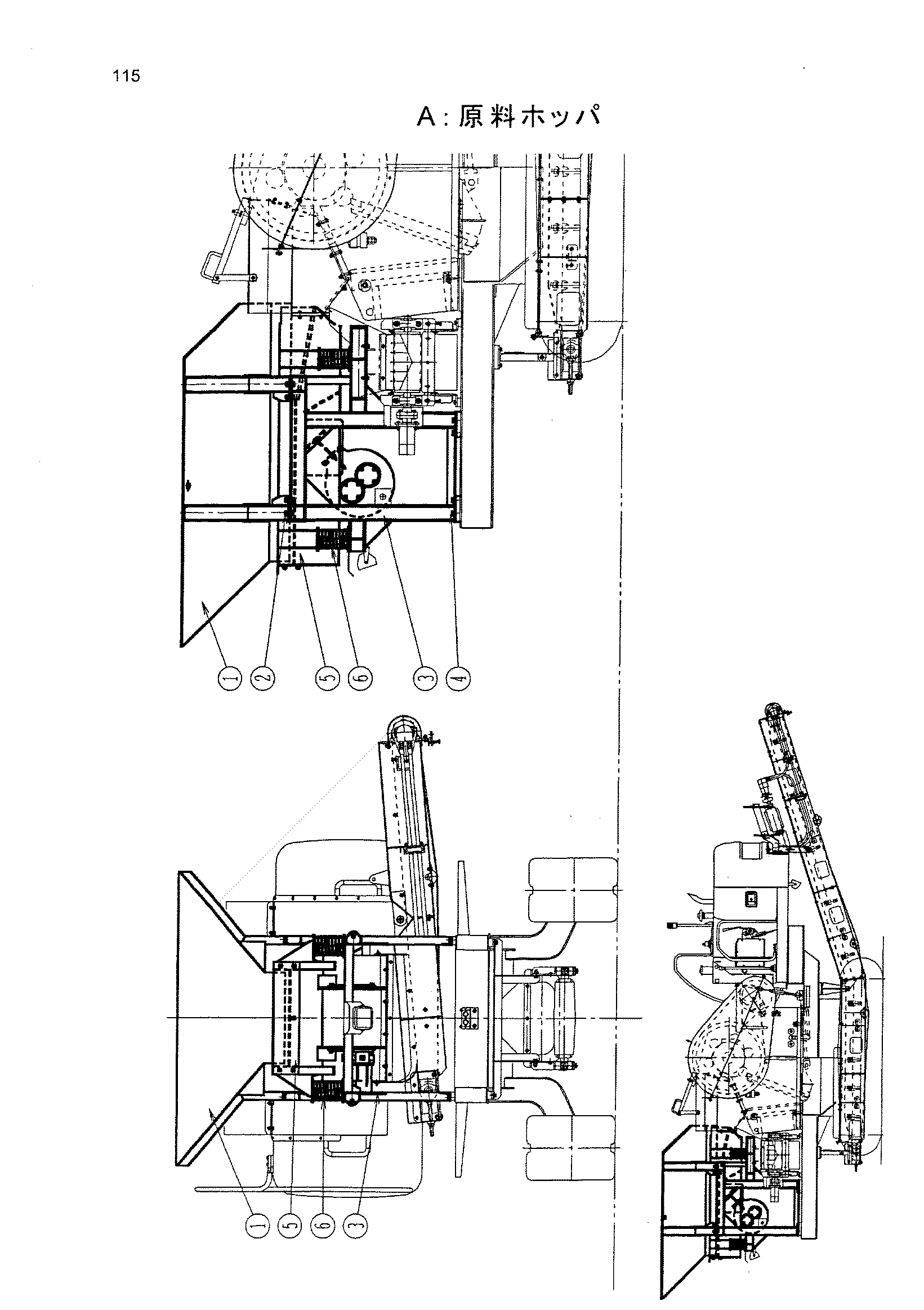 Схема Подающий бункер HITACHI HR240G