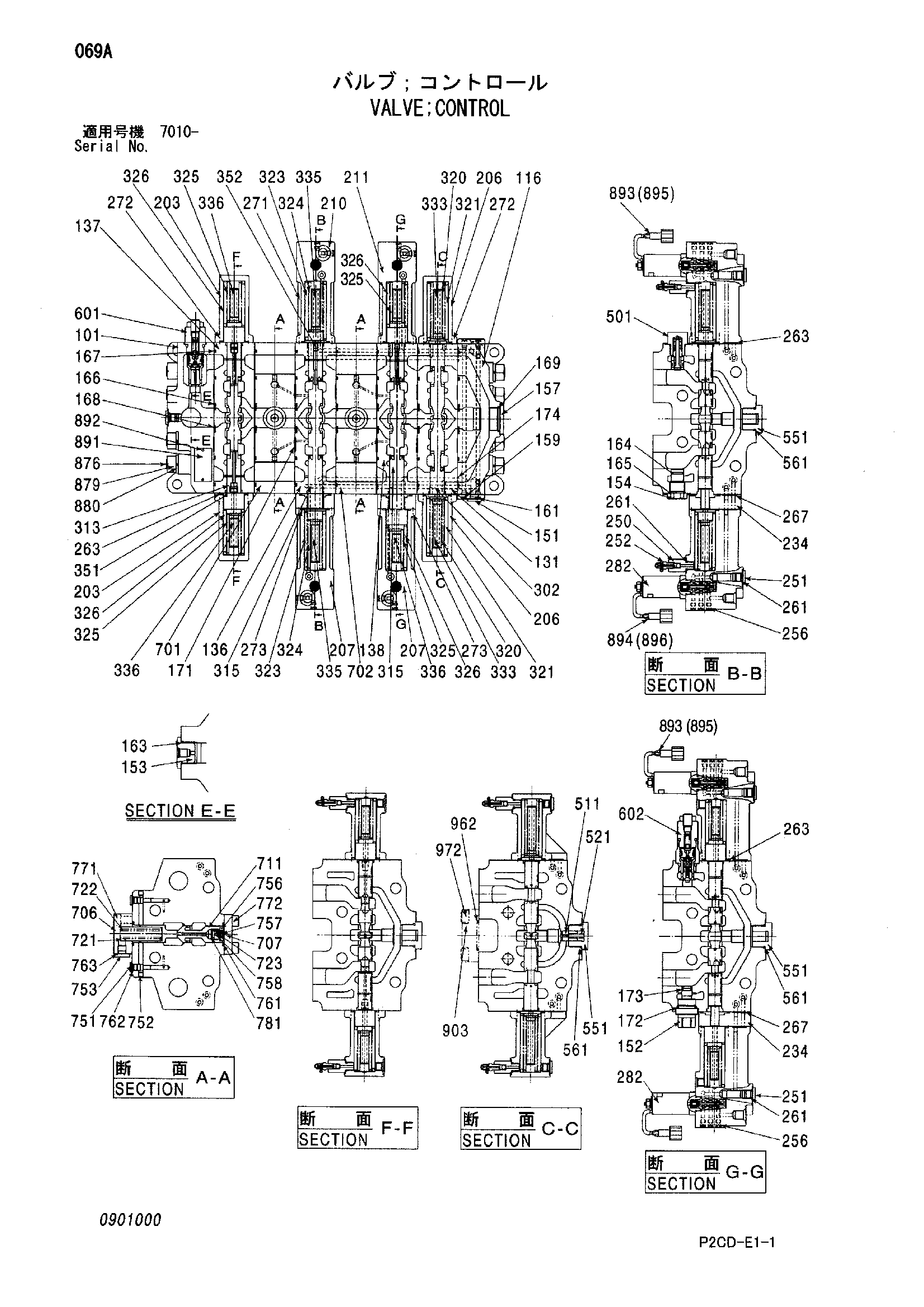 Схема Гидрораспределитель HITACHI SCX1200-2