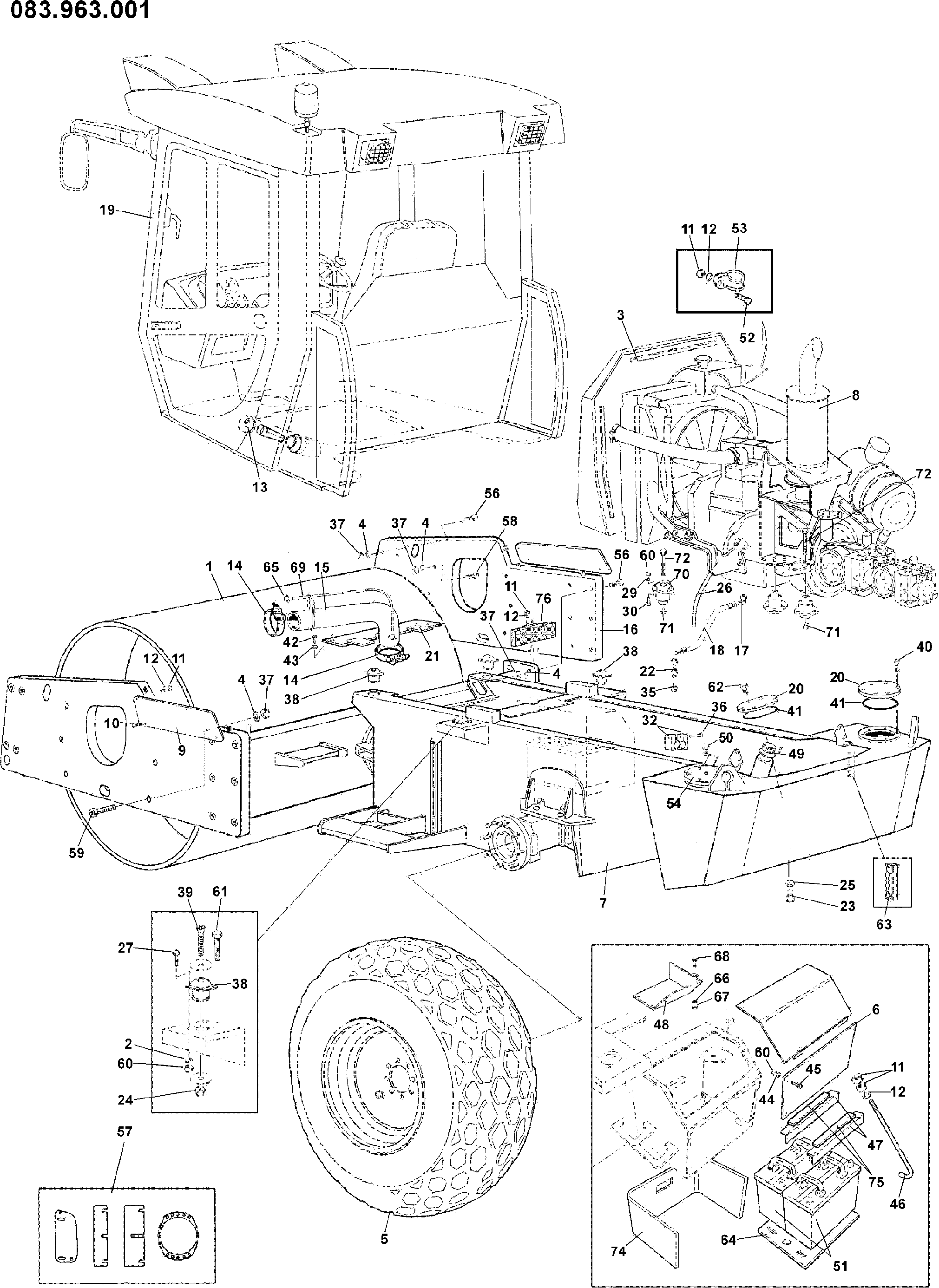 Схема Общий узел в сборе HITACHI ZC120S