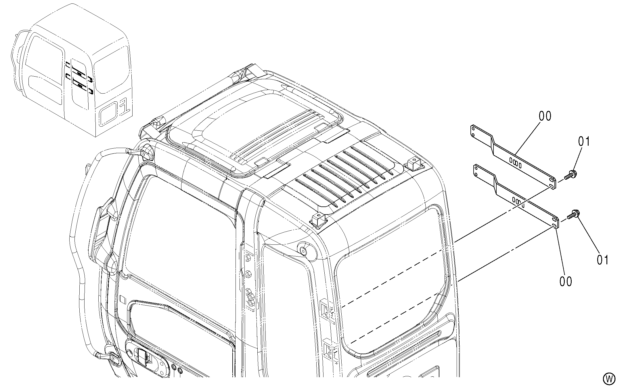 Схема Кронштейн для фире екстингуисхерс <130> HITACHI ZX130K