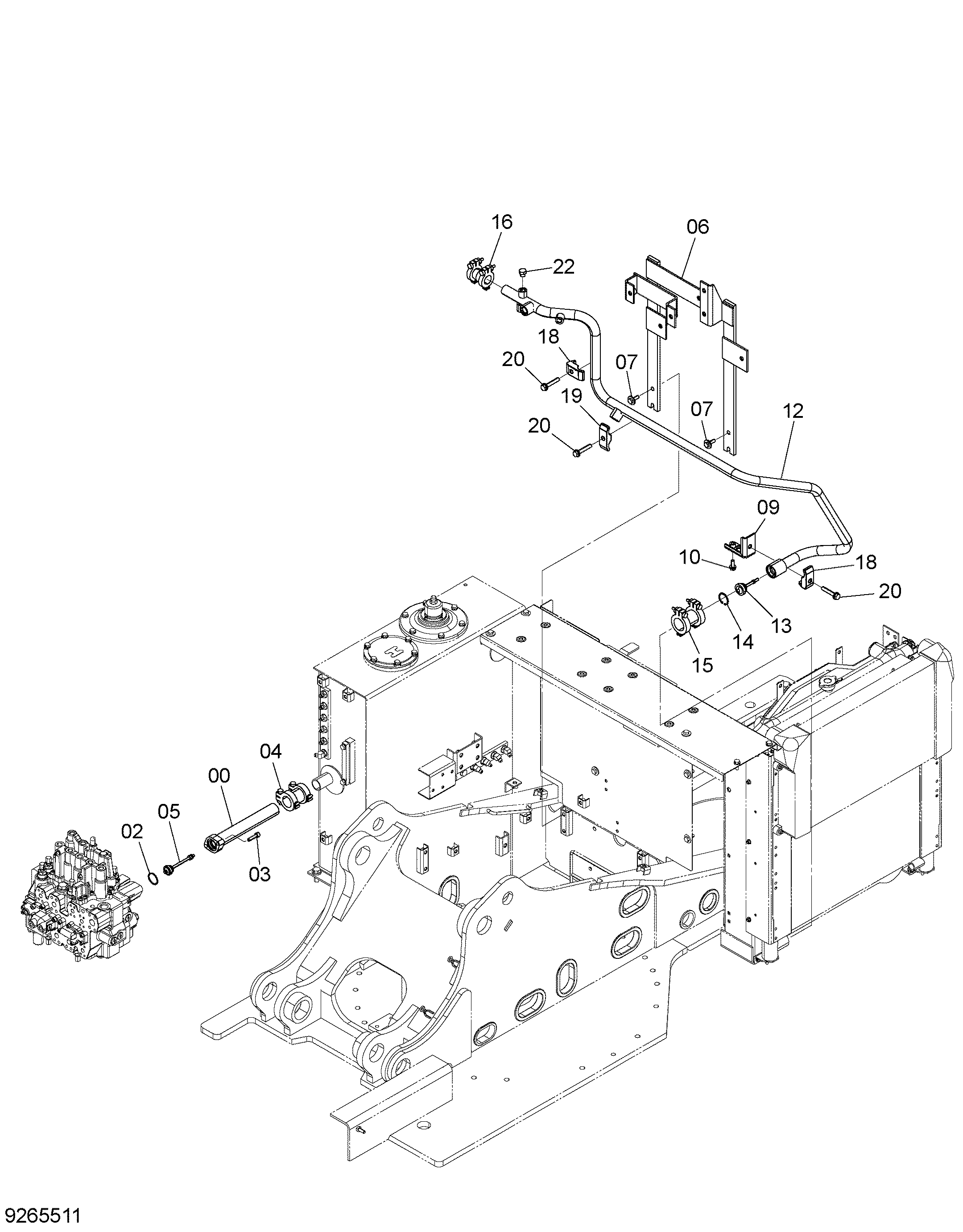Схема Обратные трубопроводы (1) HITACHI ZX140W-3