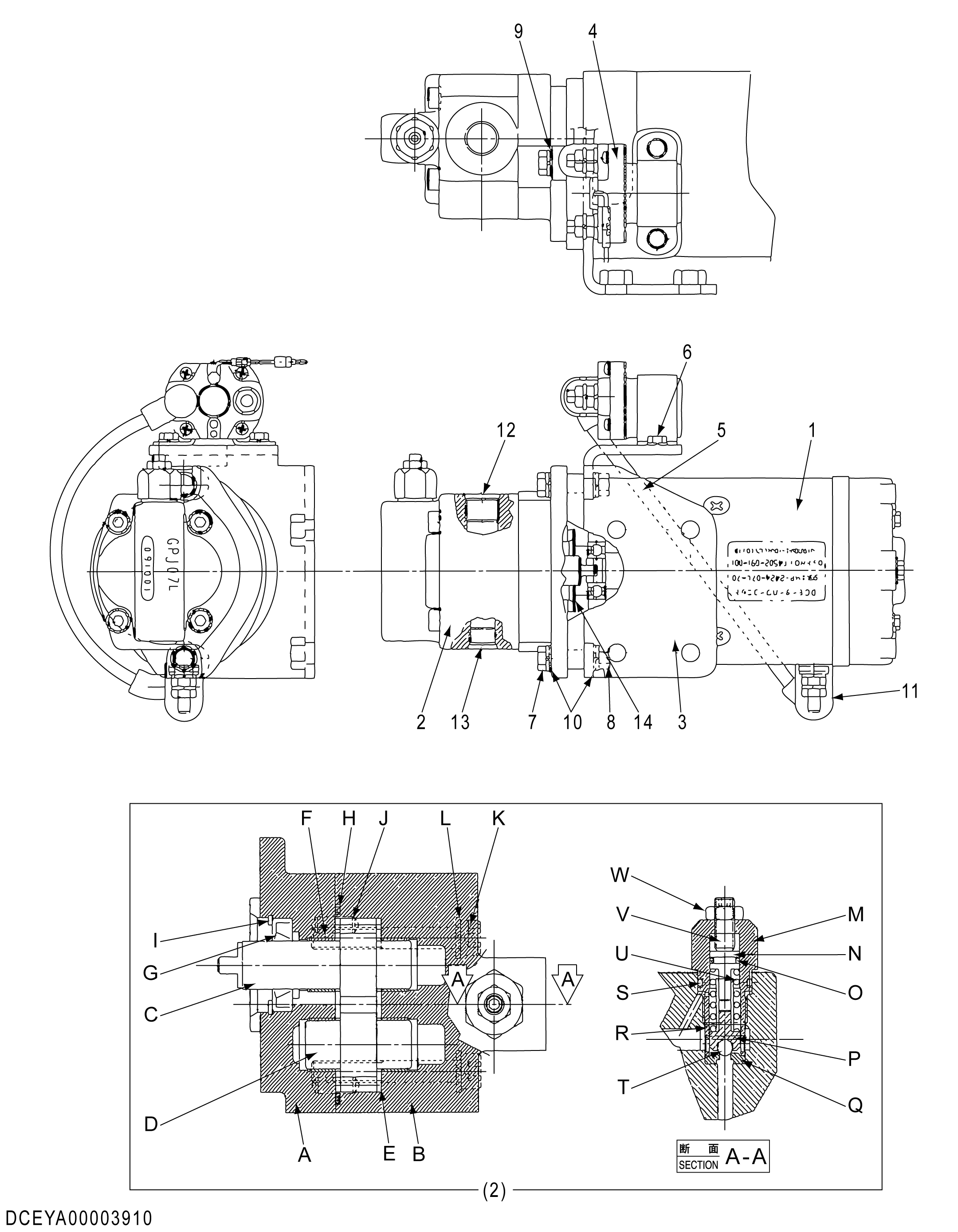 Схема Блок насос HITACHI ZW250-5B
