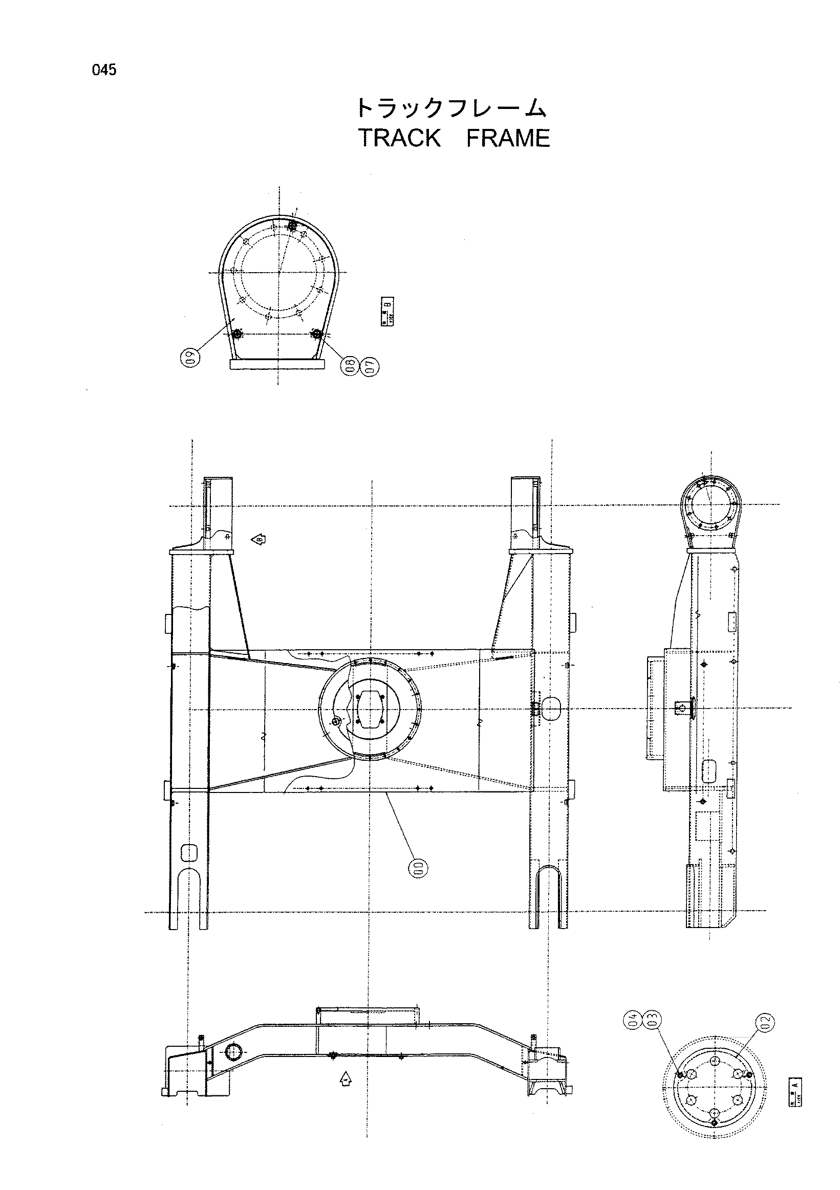 Схема Гусеничная рама HITACHI HX120B