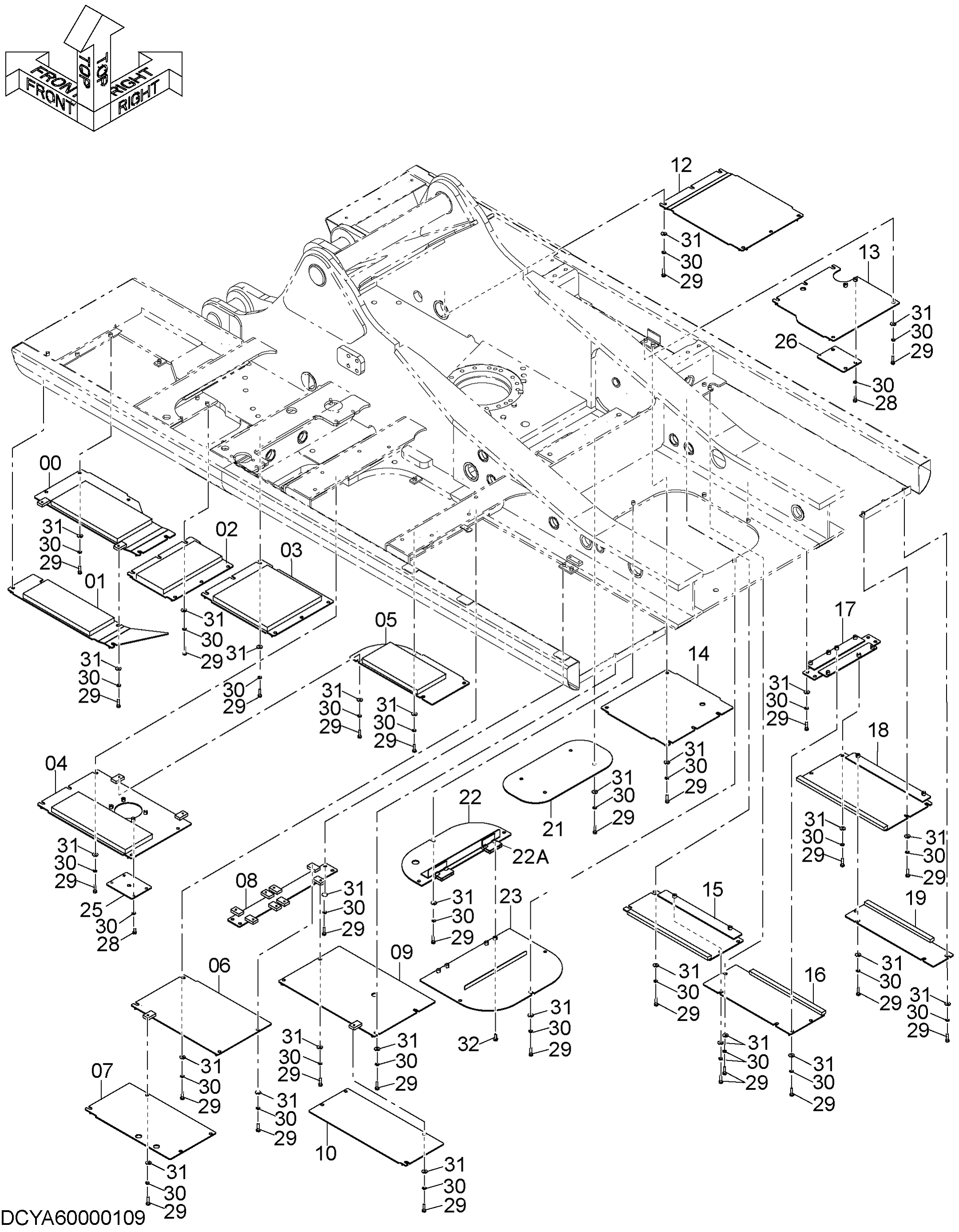 Схема Нижняя защита (6mm) HITACHI ZX470LCH-5B