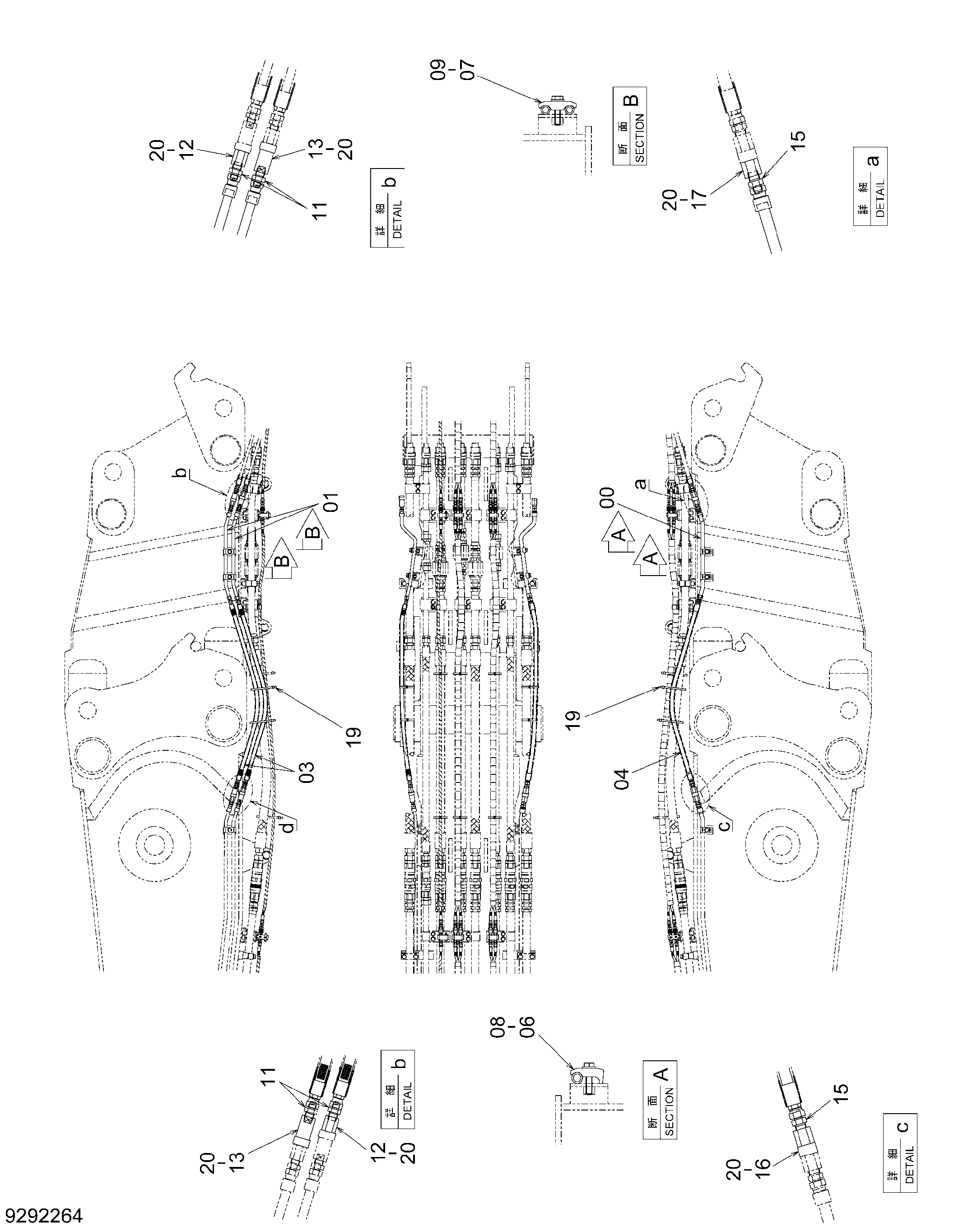 Схема Поворот трубопроводы (1.6m адаптер стрела)[EU] HITACHI ZX470H-3