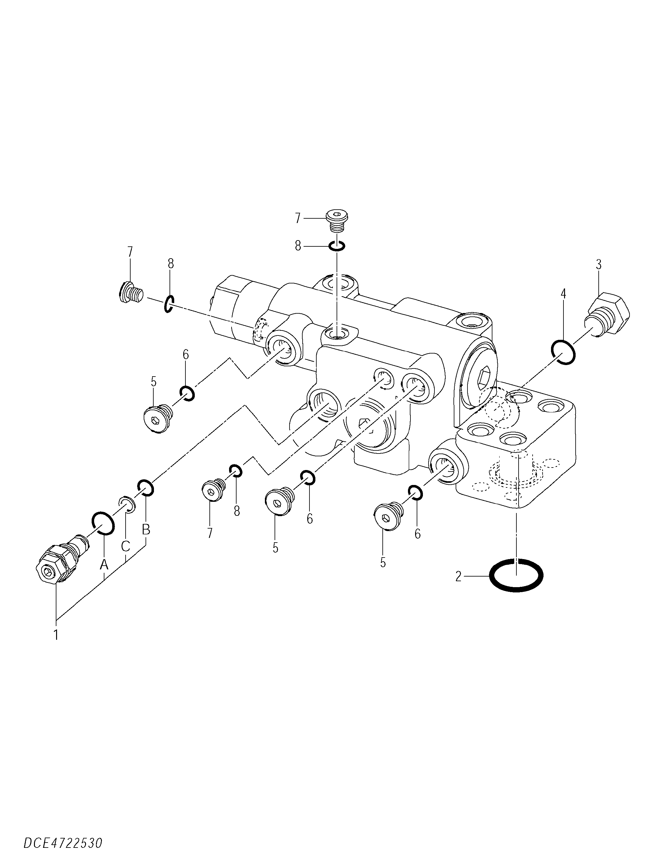 Схема Клапан удерживающий (левый)(стрела) HITACHI ZX250LCN-5B