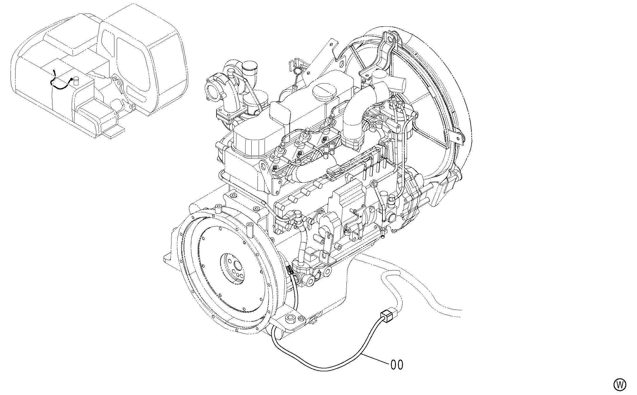 Схема Электрооборудование (F)(ручной управление двигателем) HITACHI ZX120-E