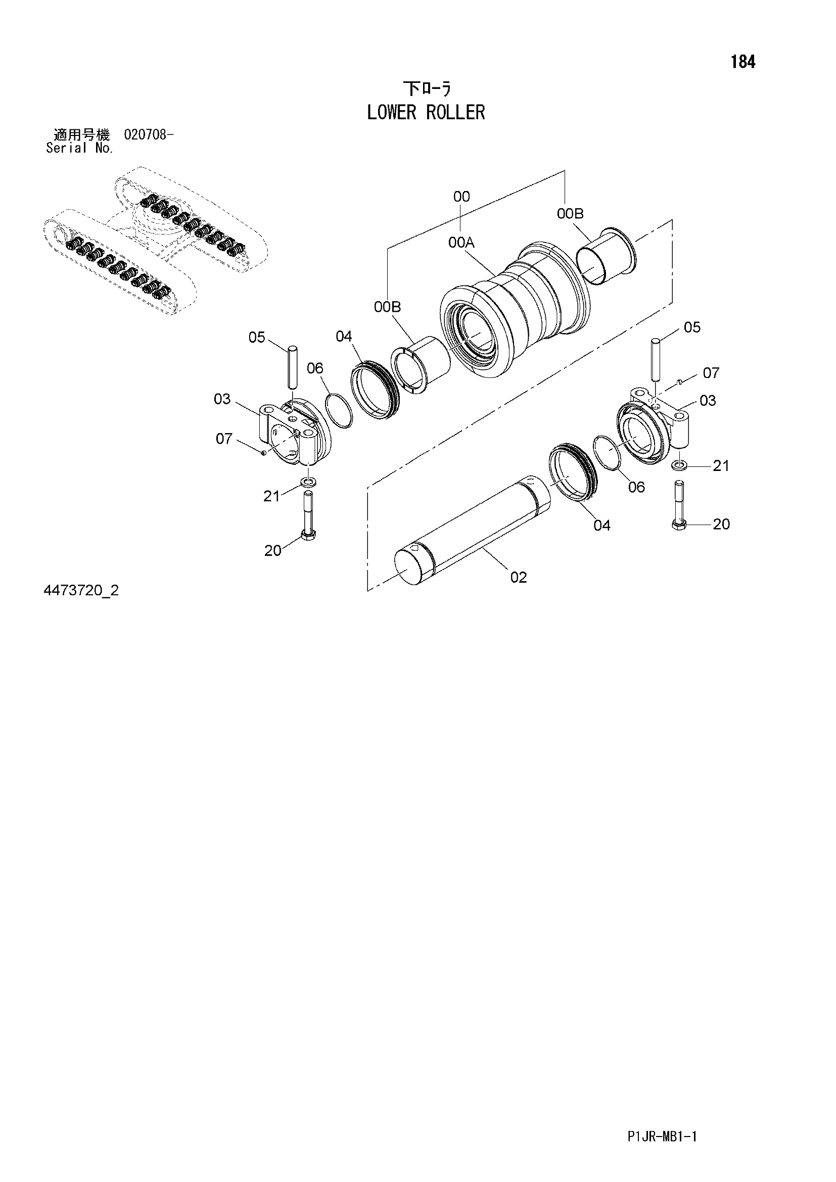 Схема Опорный каток HITACHI ZX1000K-3