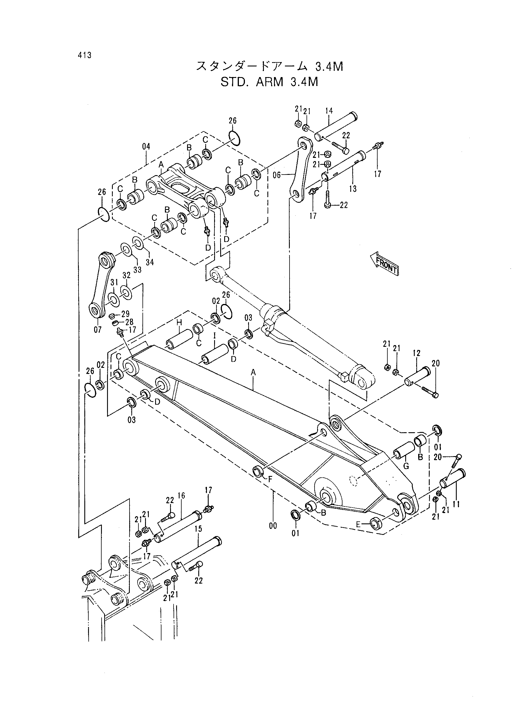 Схема STD. рукоять 3.4M HITACHI EX450H-5