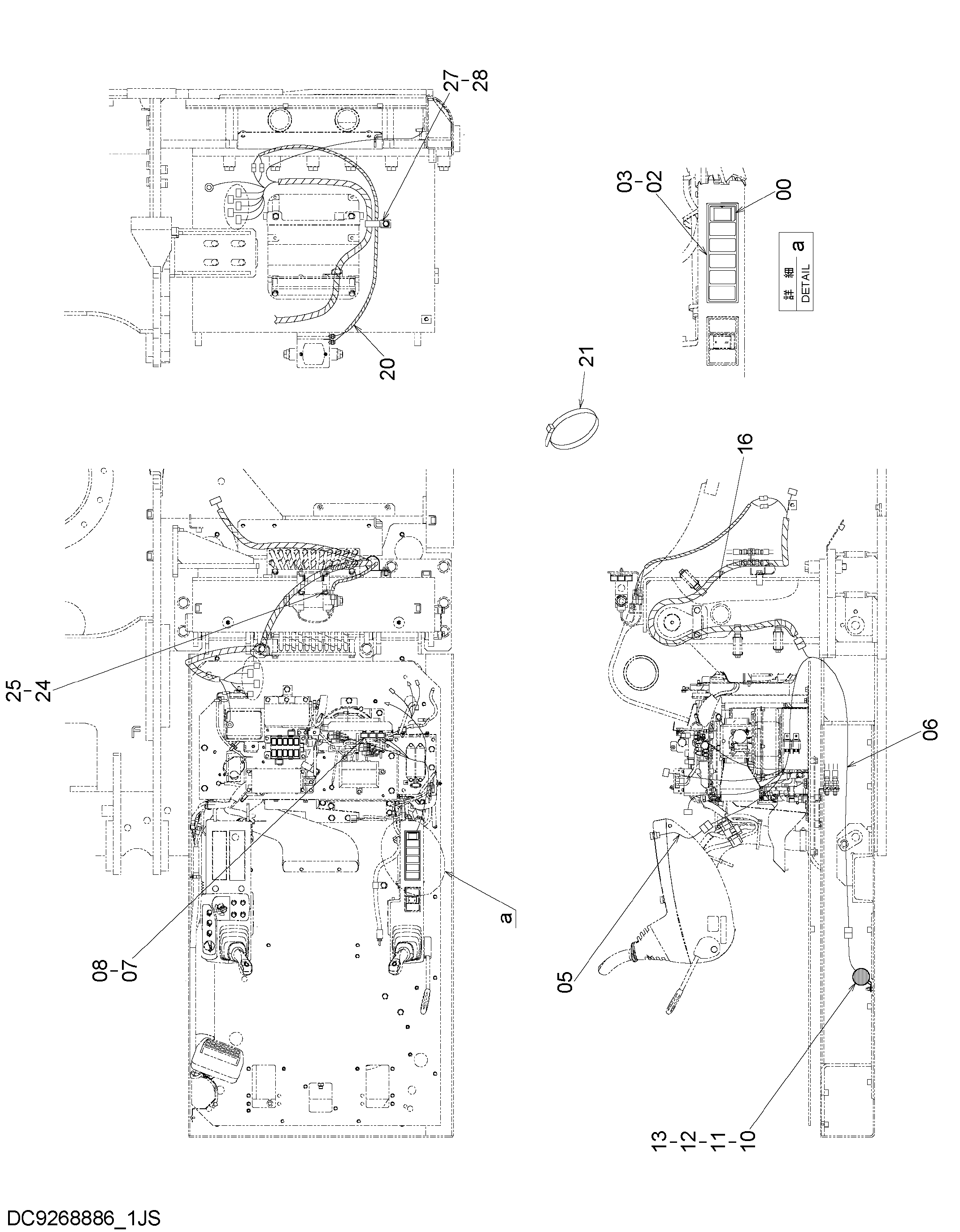 Схема Электрооборудование (кабина) HITACHI ZX1000K-3