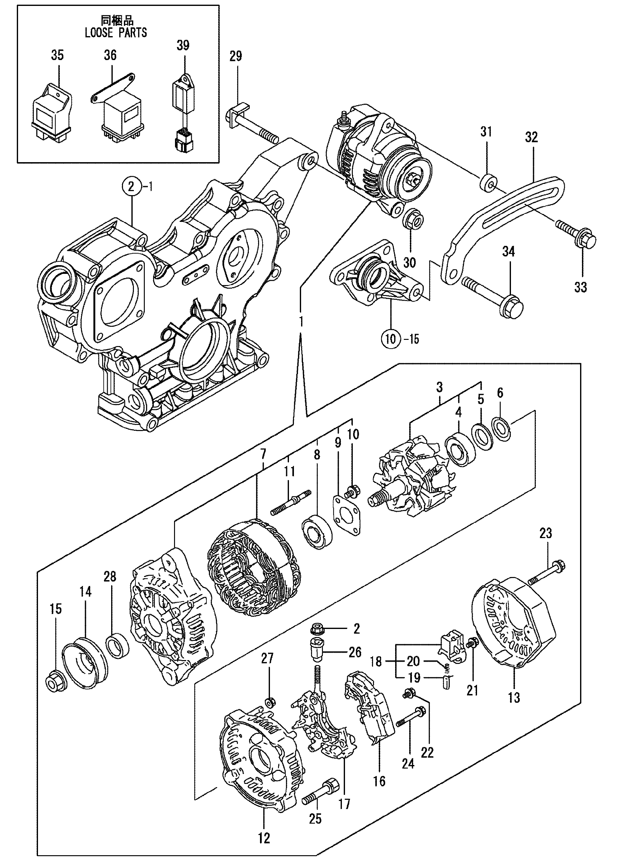 Схема Генератор HITACHI ZX27U-3F