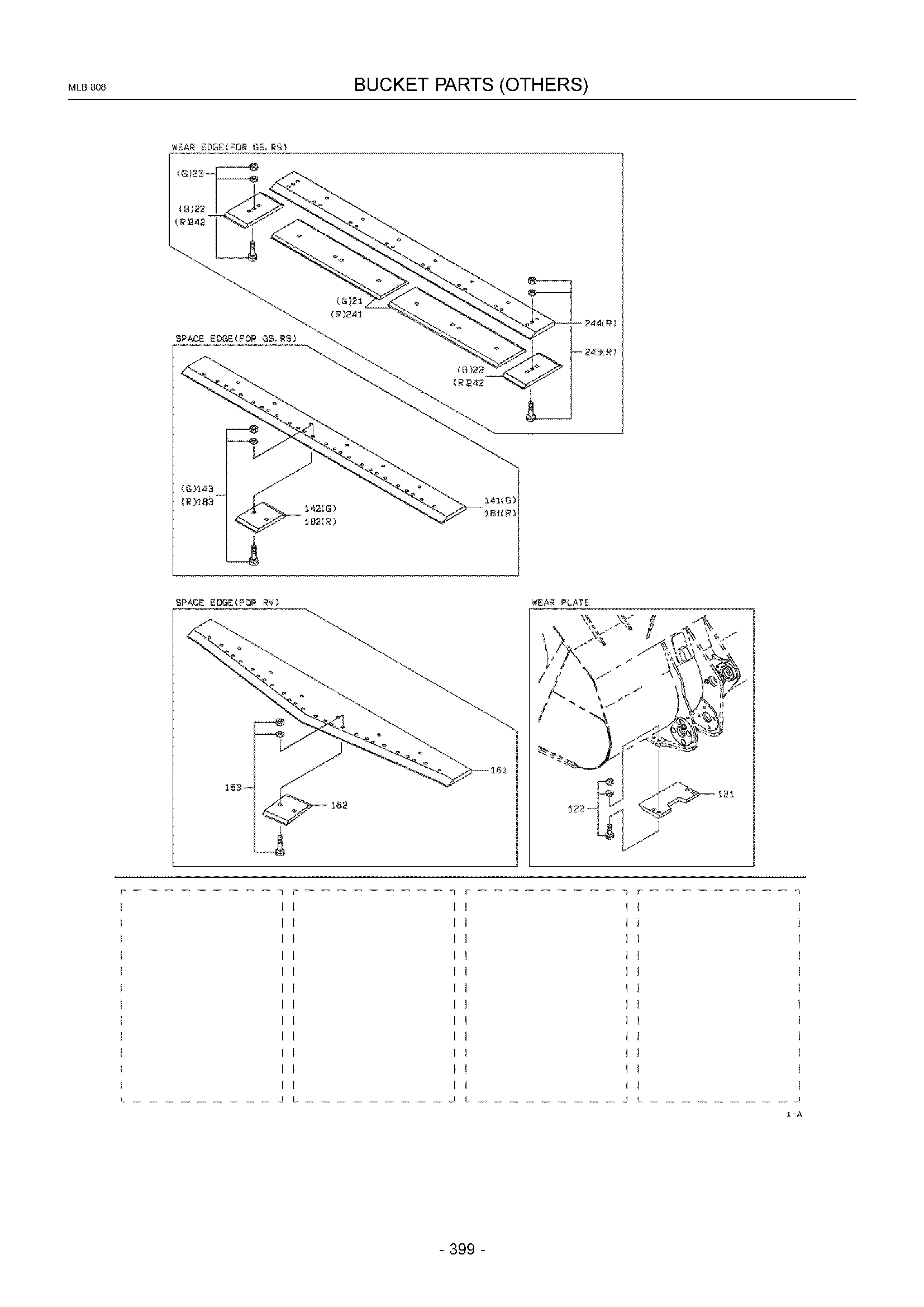 Схема Ковш дополнительное оборудование детали HITACHI ZW370
