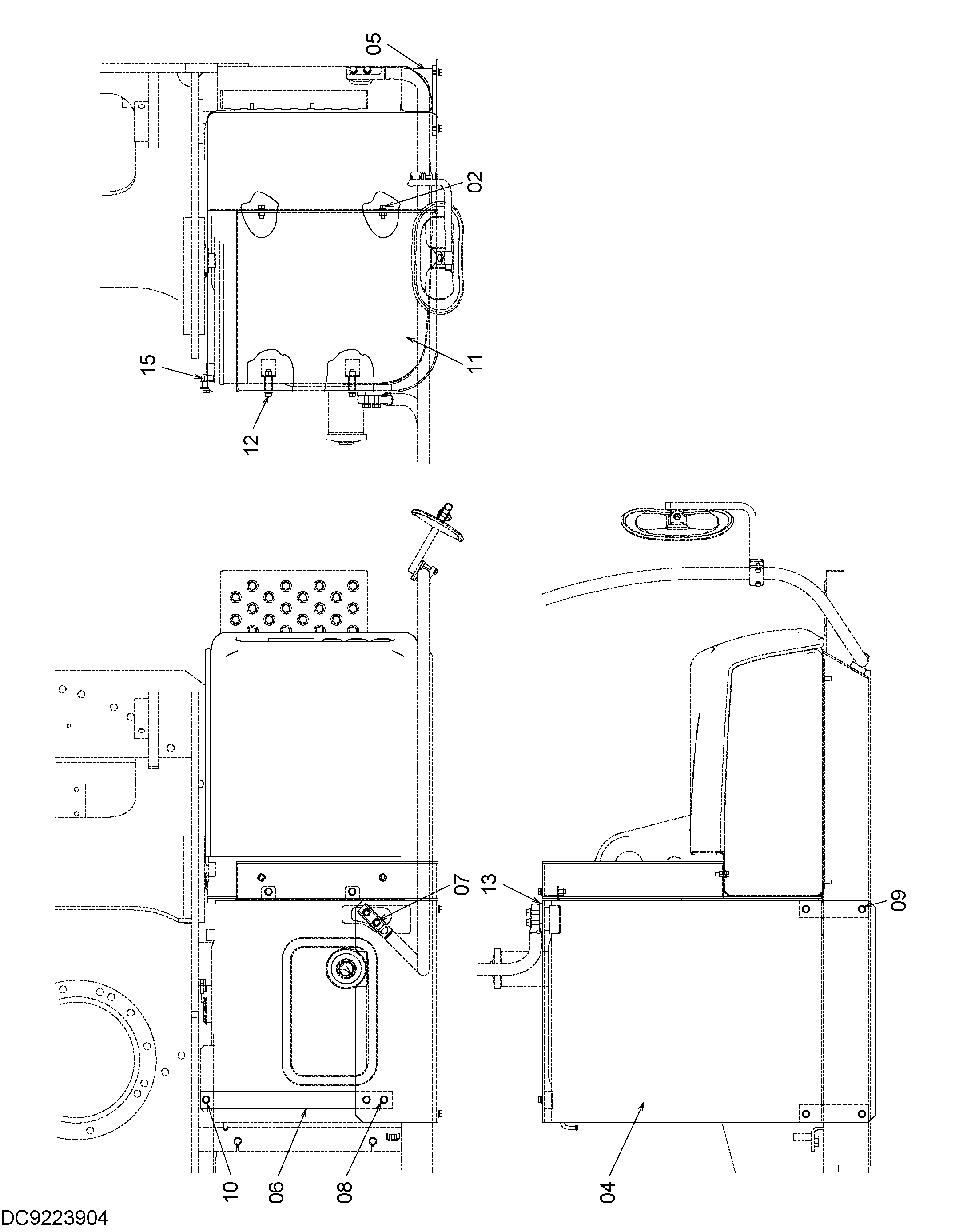 Схема Бак крышка HITACHI ZX160