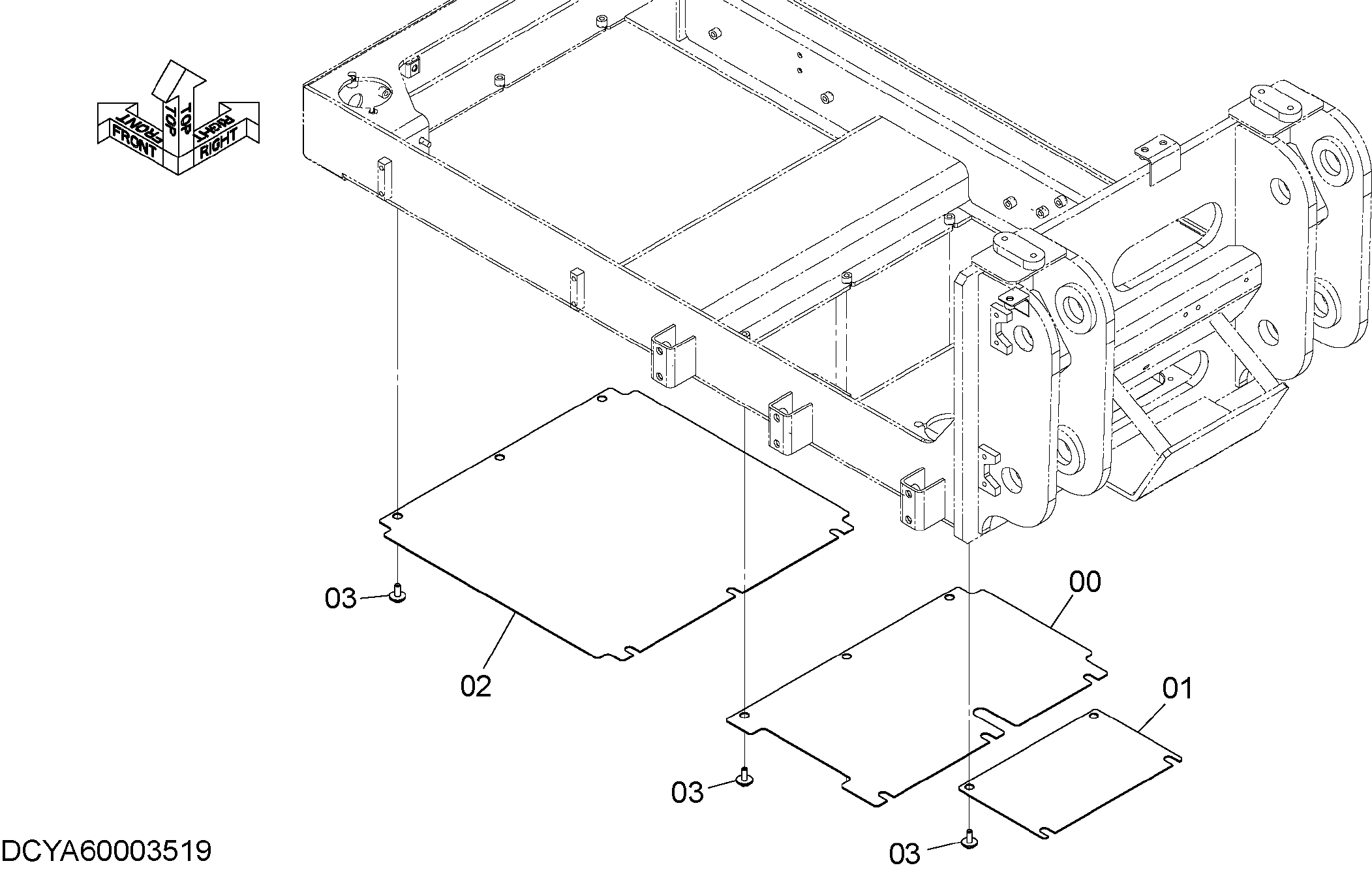 Схема Платформа крышка HITACHI ZX400W-3