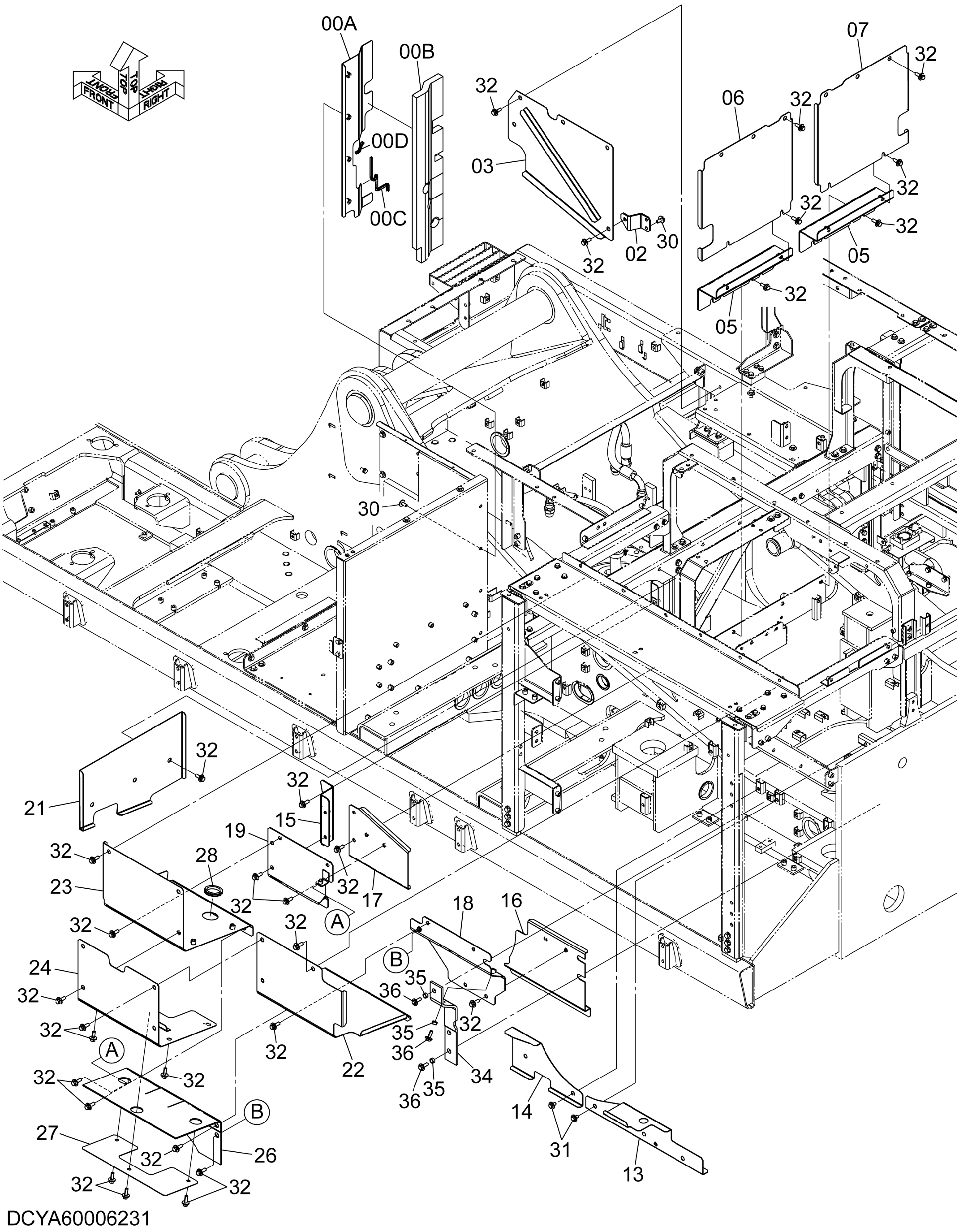 Схема Крышка (3) HITACHI ZX670LCR-5G