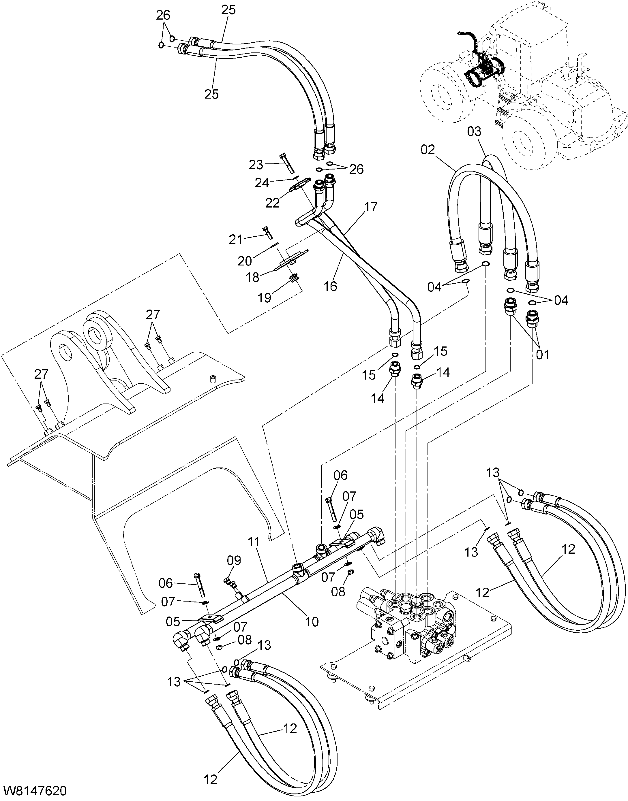 Схема Основные гидролинии(2) [6CC, H3C, HCC, HEC] HITACHI ZW140