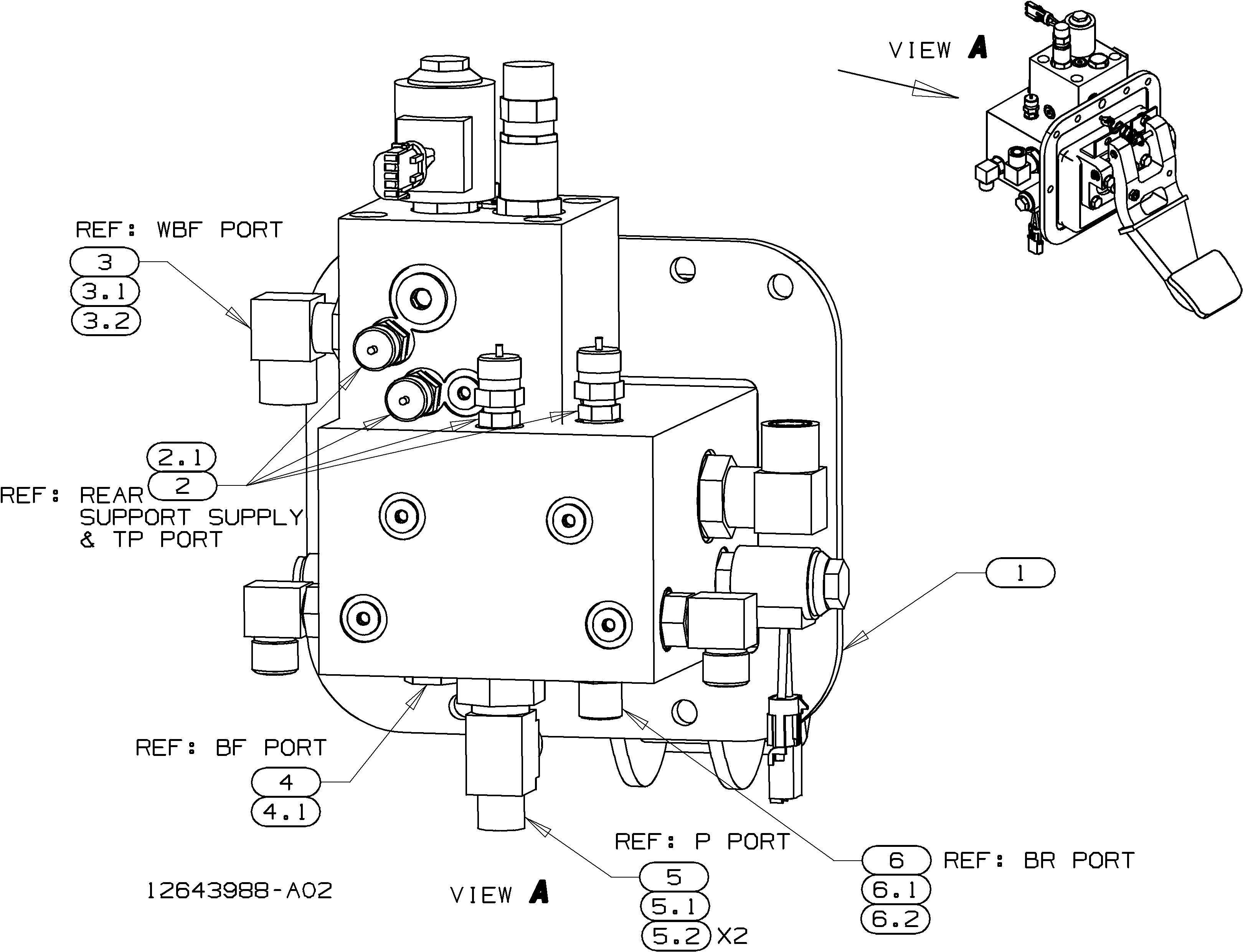 Схема 5305-Фиттингс, BRK кнтрл клапан HITACHI EH1100-3