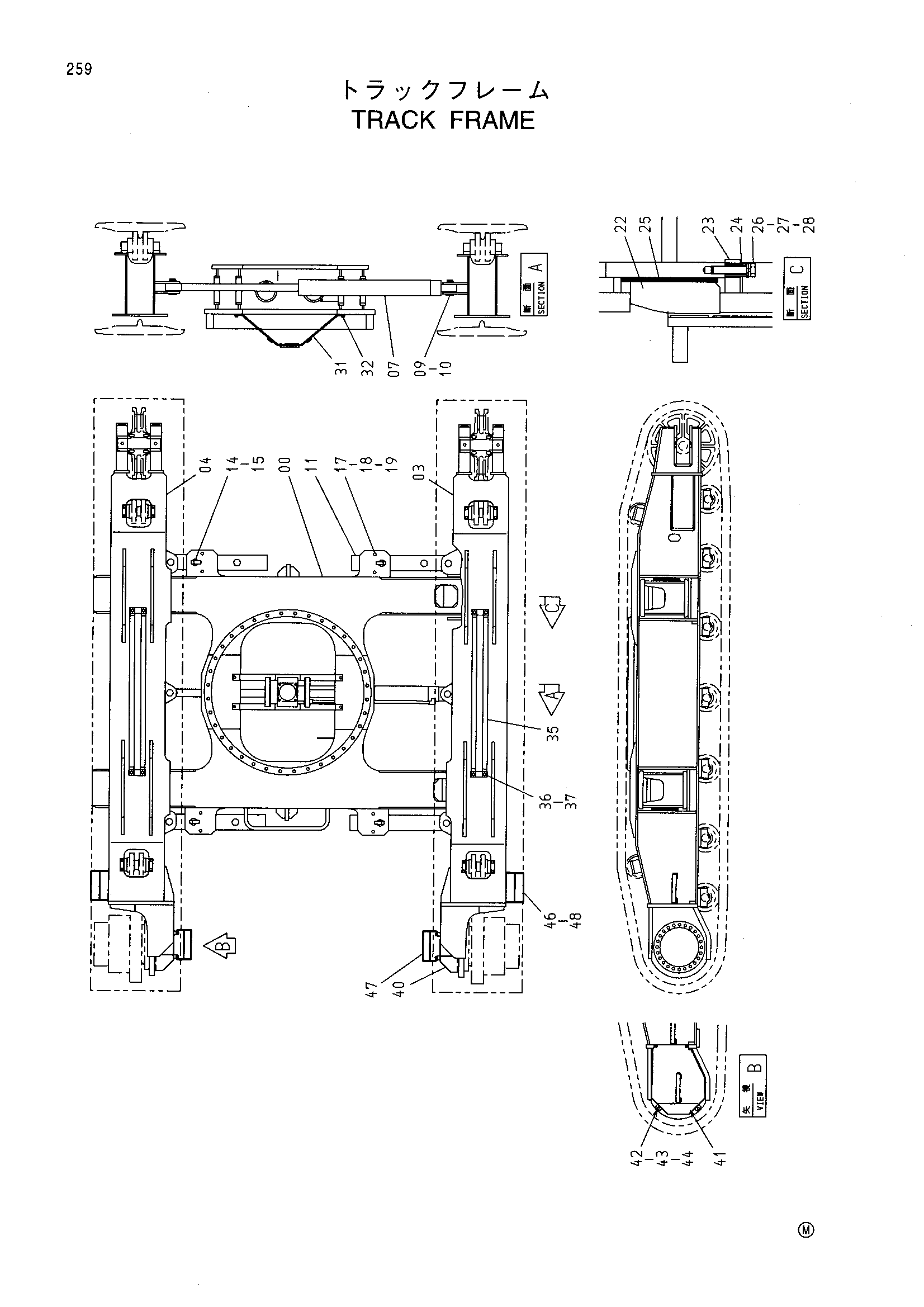 Схема Гусеничная рама HITACHI CX500S