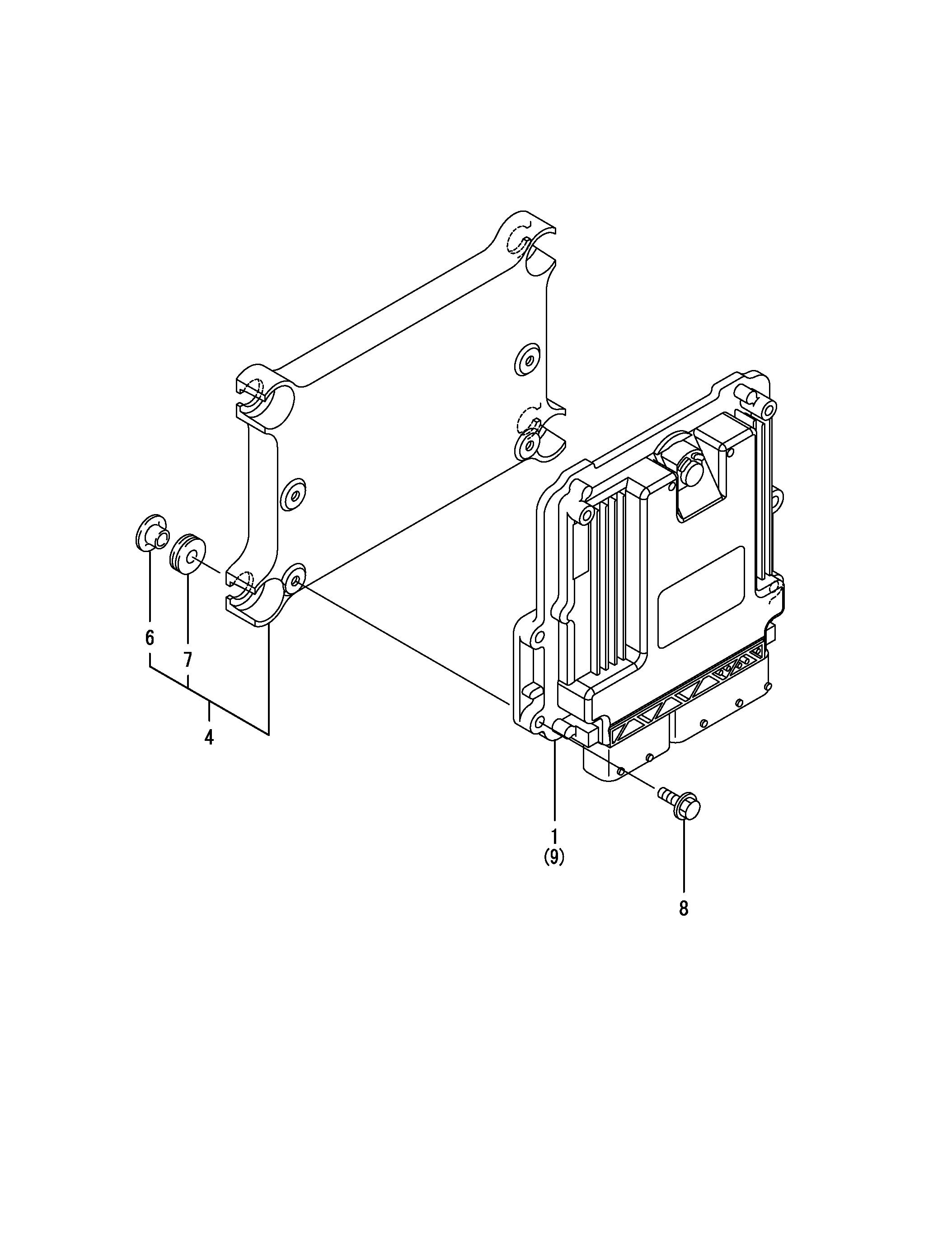 Схема Управление двигателем блок (ECU) HITACHI ZX50U-5N