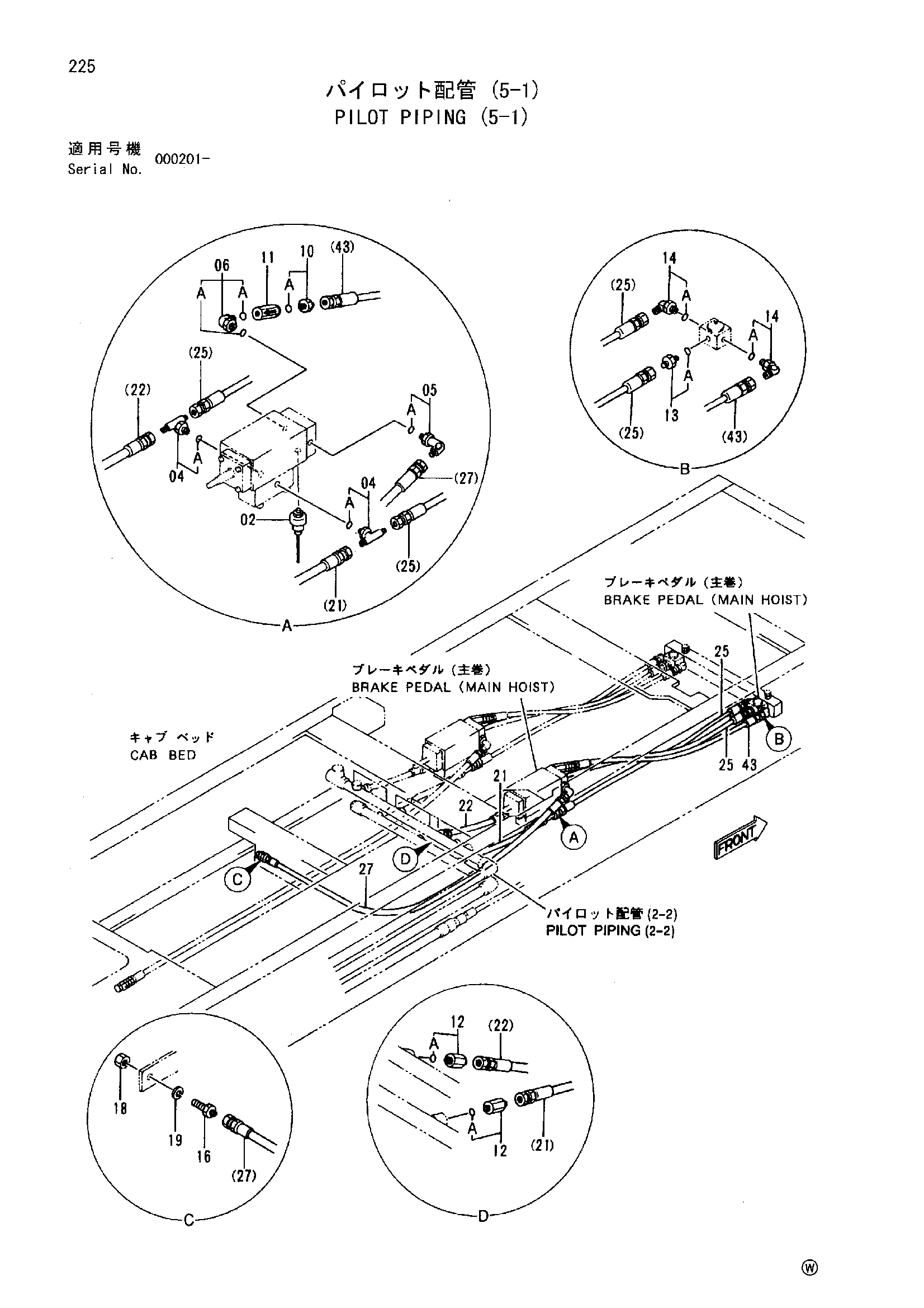Схема Пилотные гидролинии (5-1) HITACHI SCX400