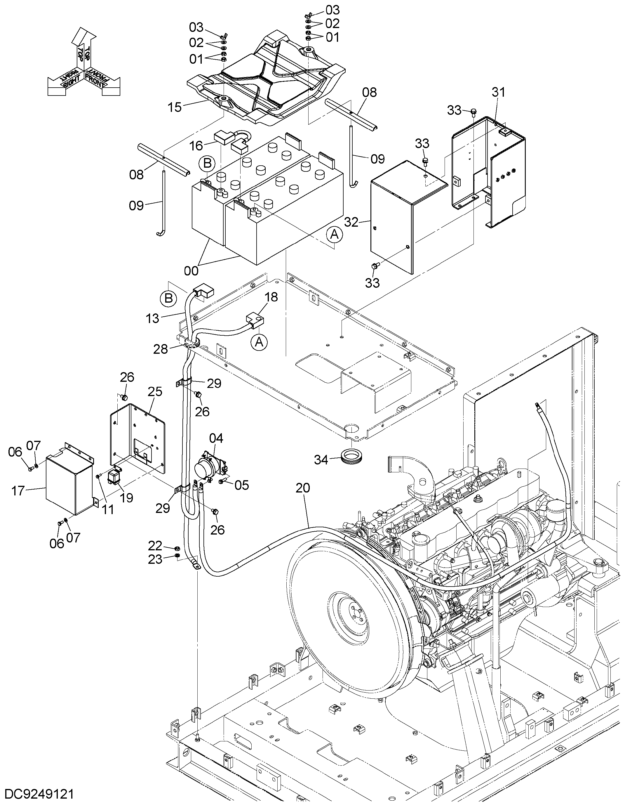 Схема Электрооборудование (3) HITACHI HU230-A