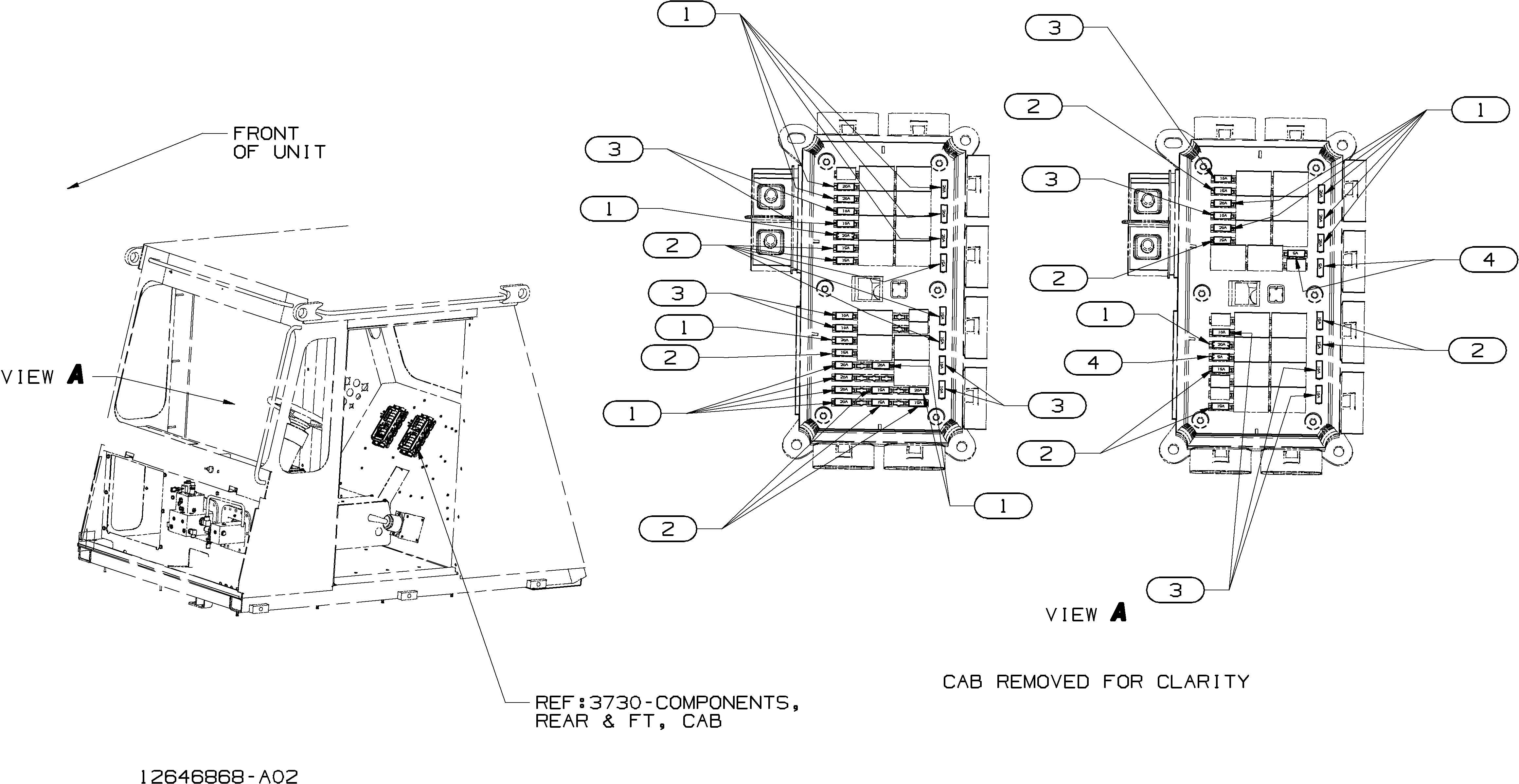 Схема 3725-Фусес, электрический кентерс HITACHI EH1100-3