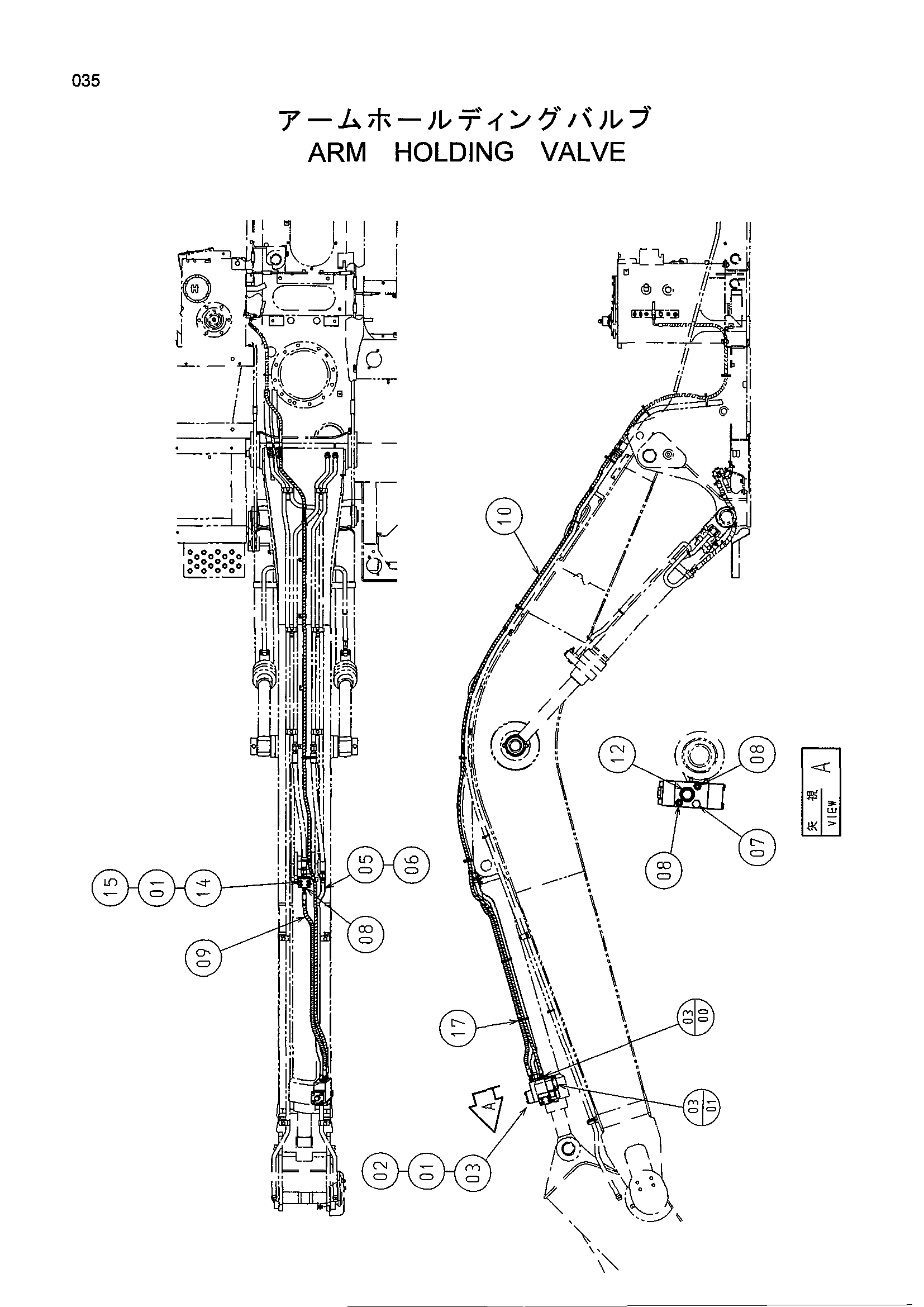 Схема Рукоять удерживающий клапан HITACHI ZX70