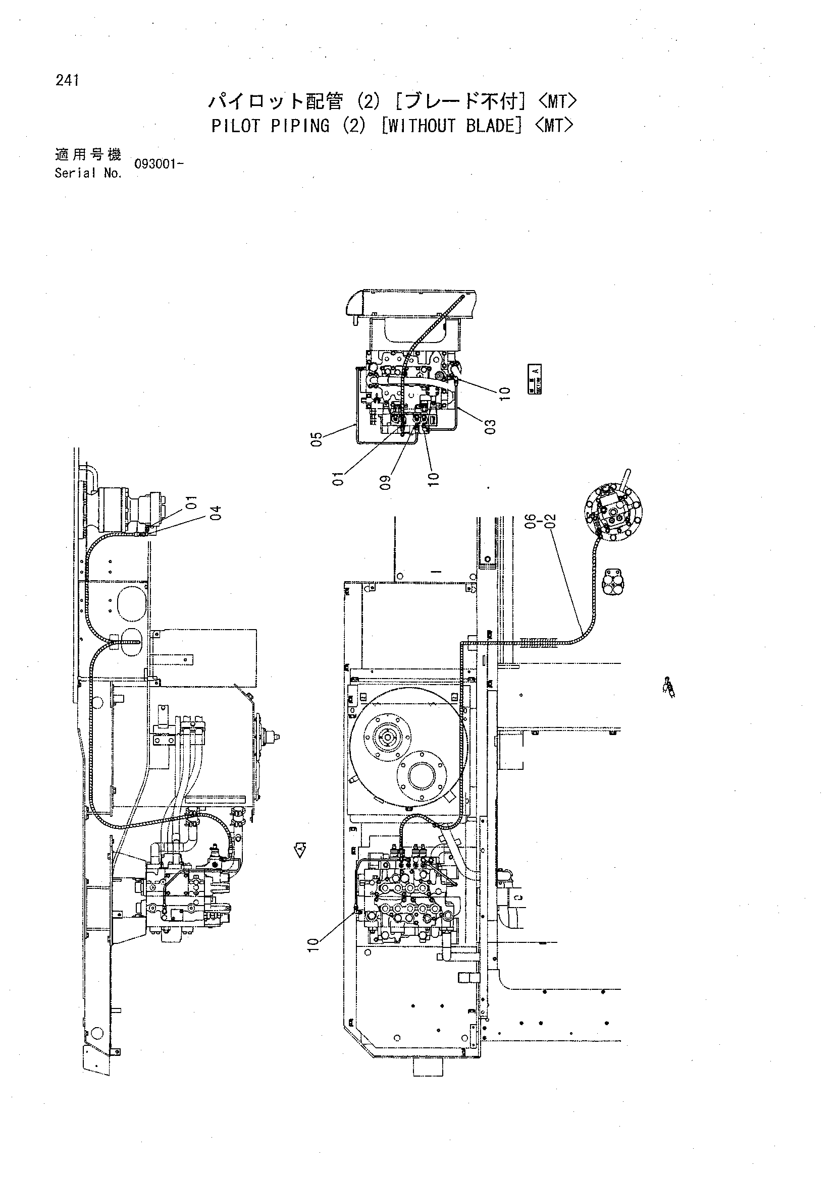 Схема Пилотные гидролинии (2) [без отвал] <MT> HITACHI CHR70