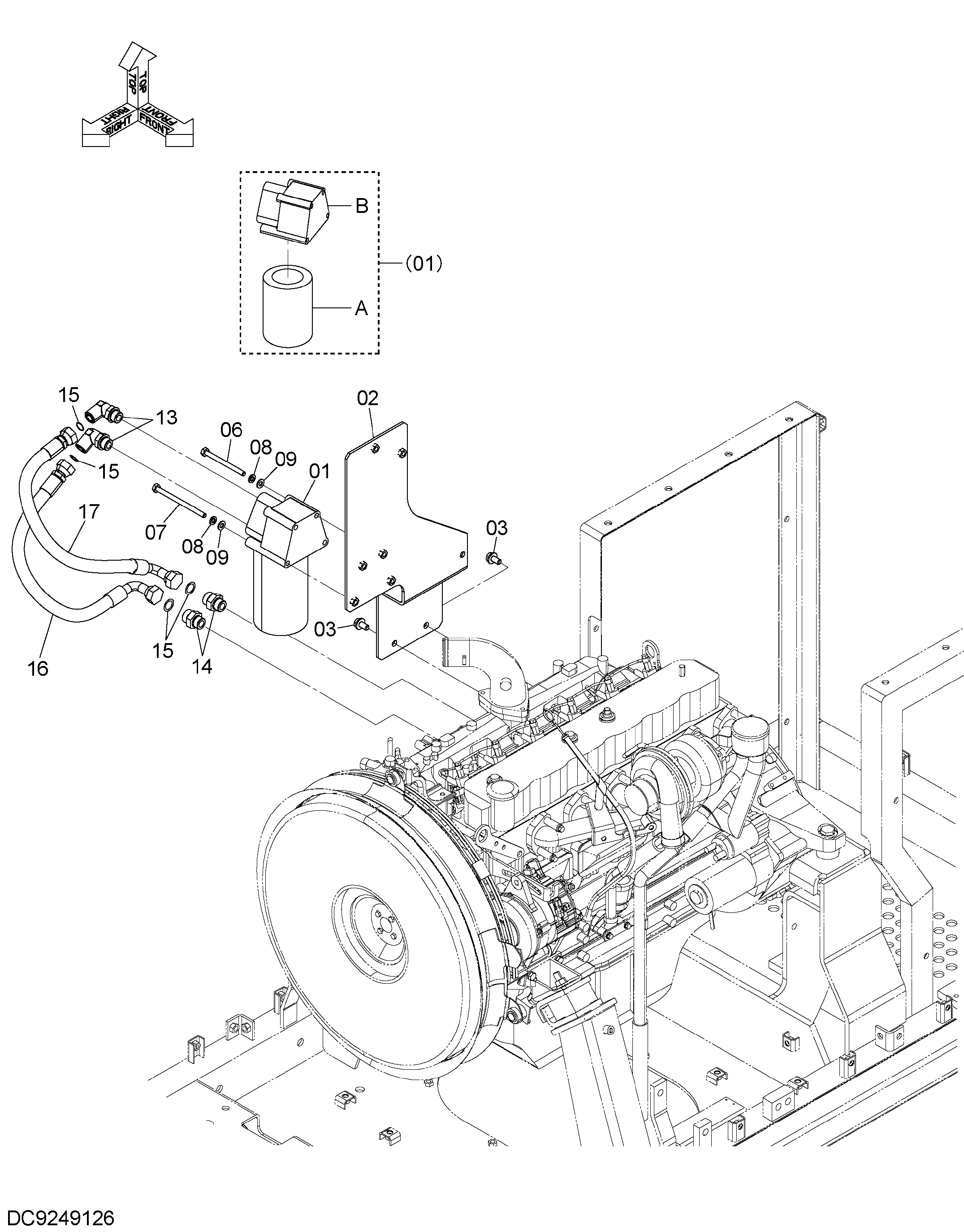 Схема Фильтр трубопроводы HITACHI HU230-A