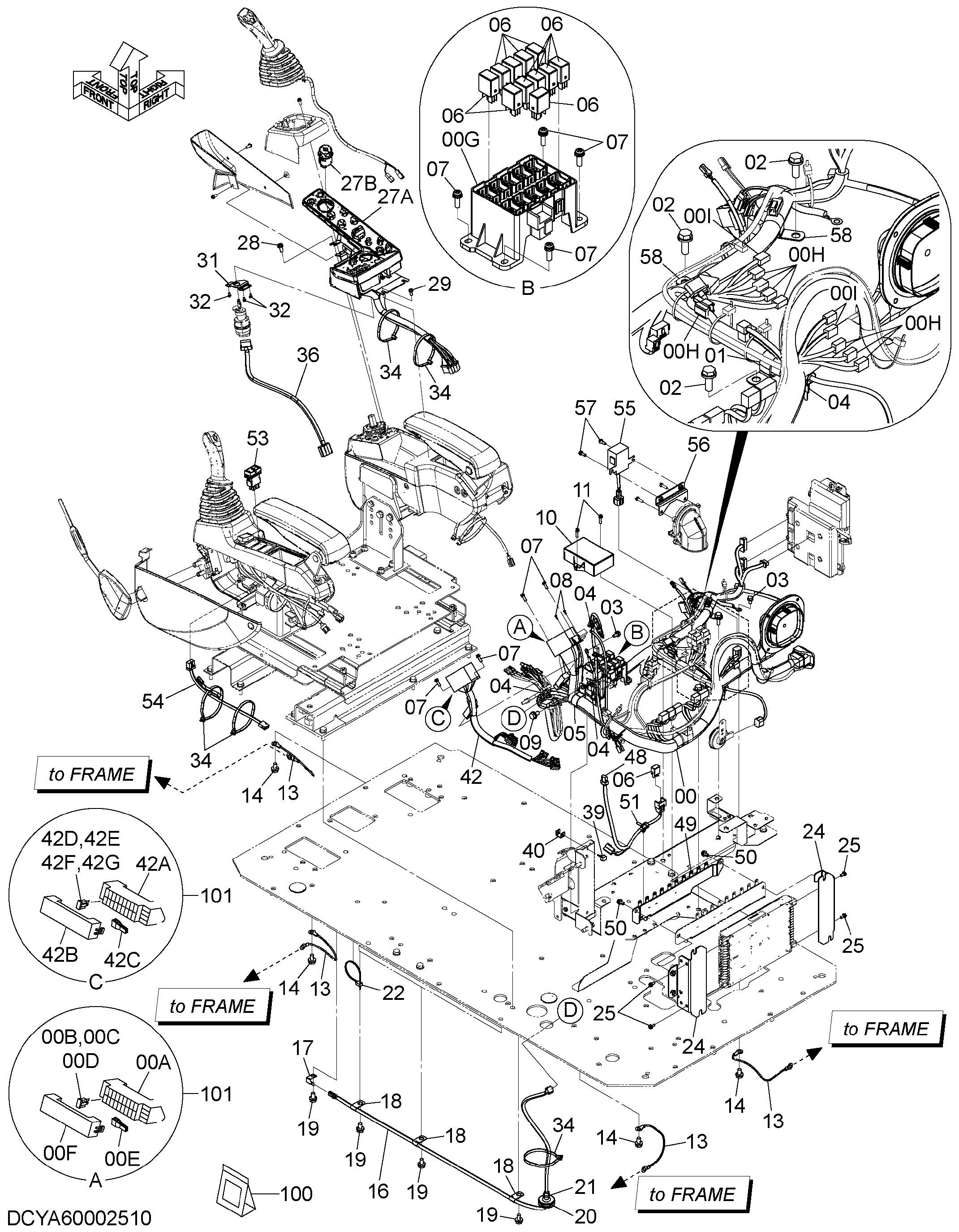 Схема Электрооборудование (7-1) HITACHI ZX470LC-5G
